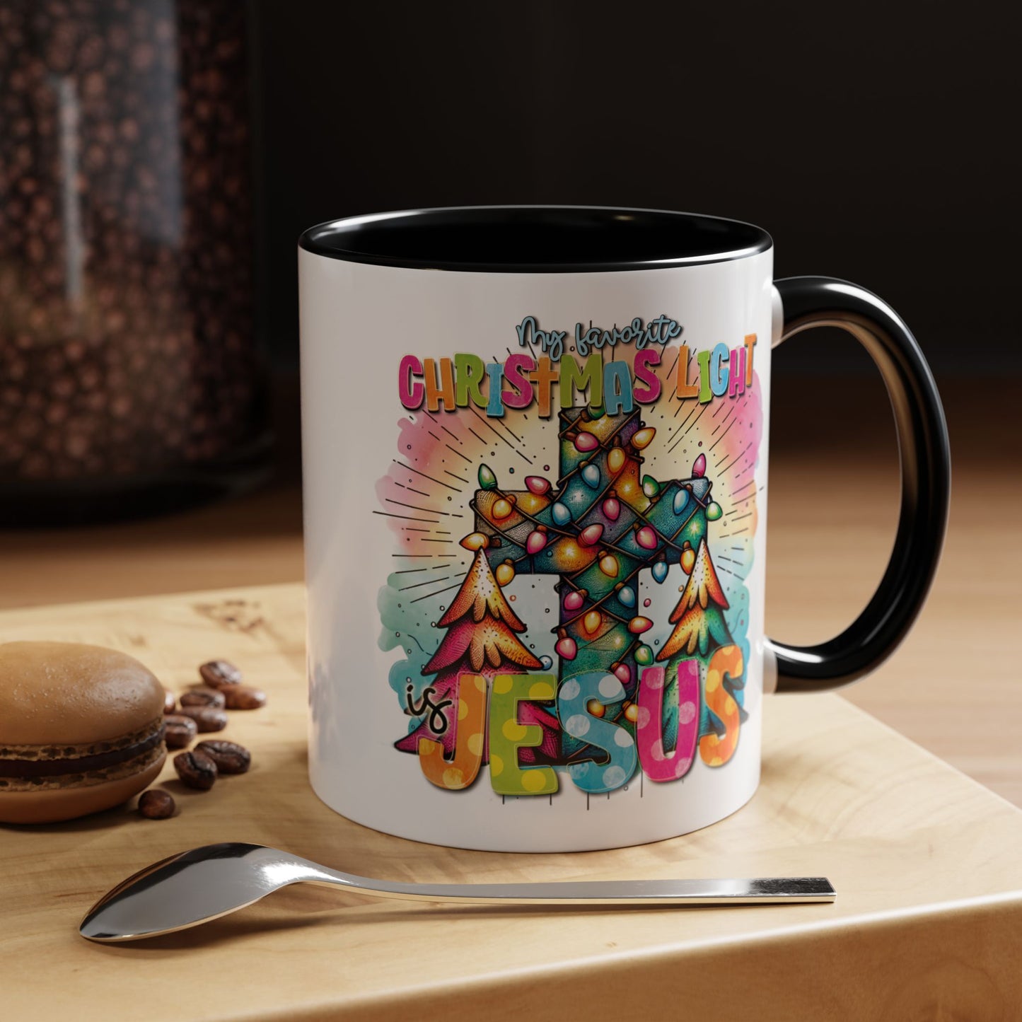 My Favorite Christmas Light is Jesus Accent Coffee Mug (11, 15oz)