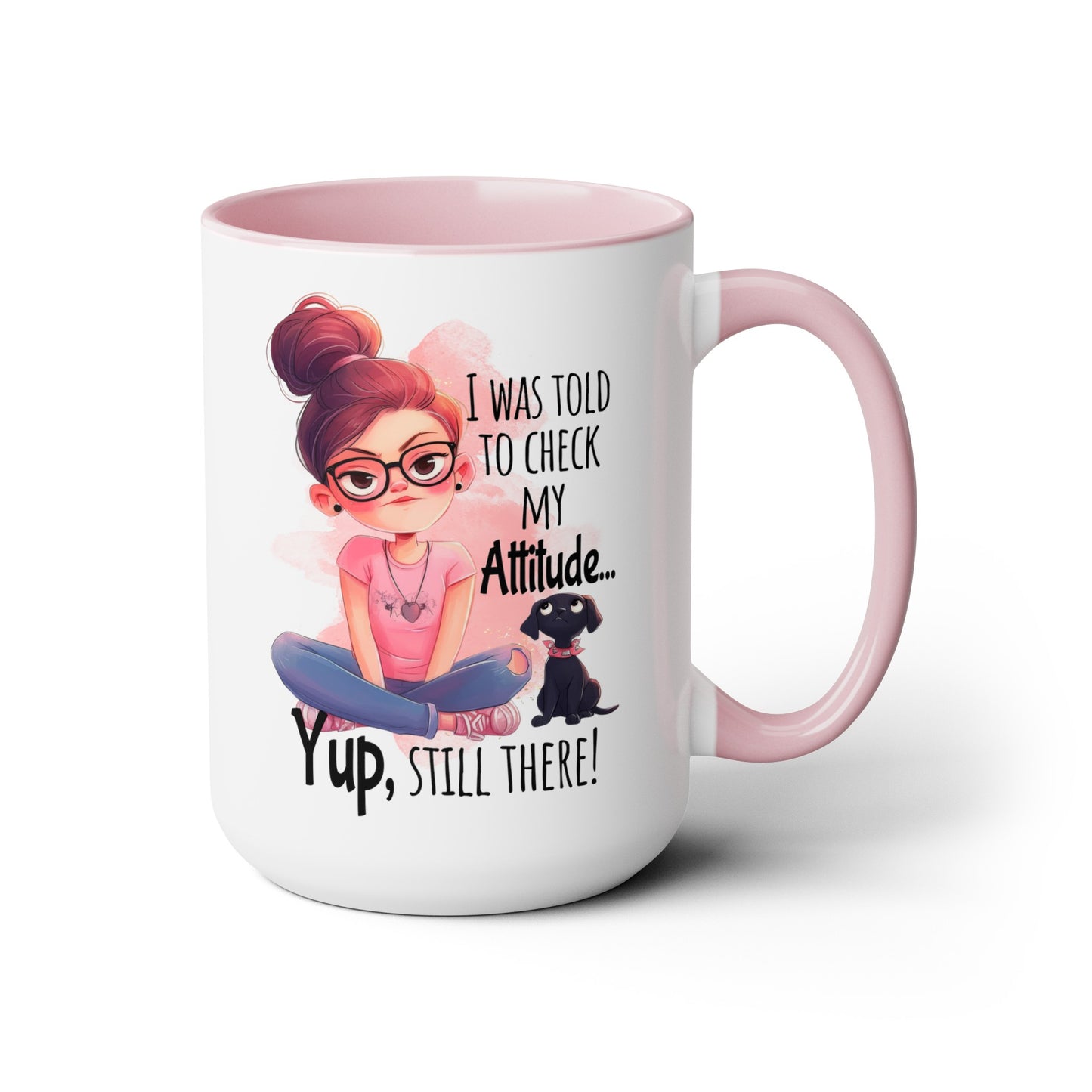 Attitude Two-Tone Coffee Mugs, 15oz