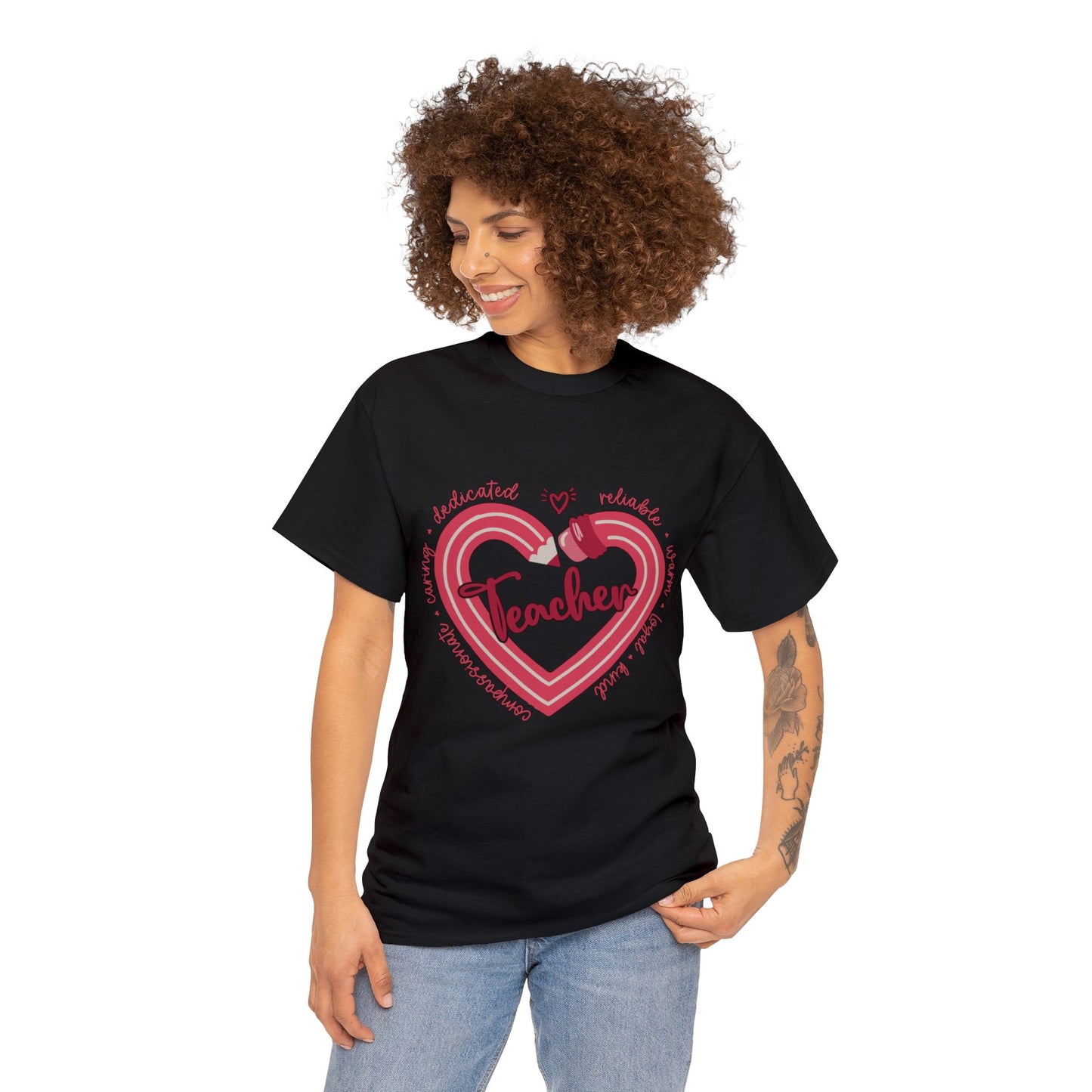 Teacher Heart Unisex Heavy Cotton Tee