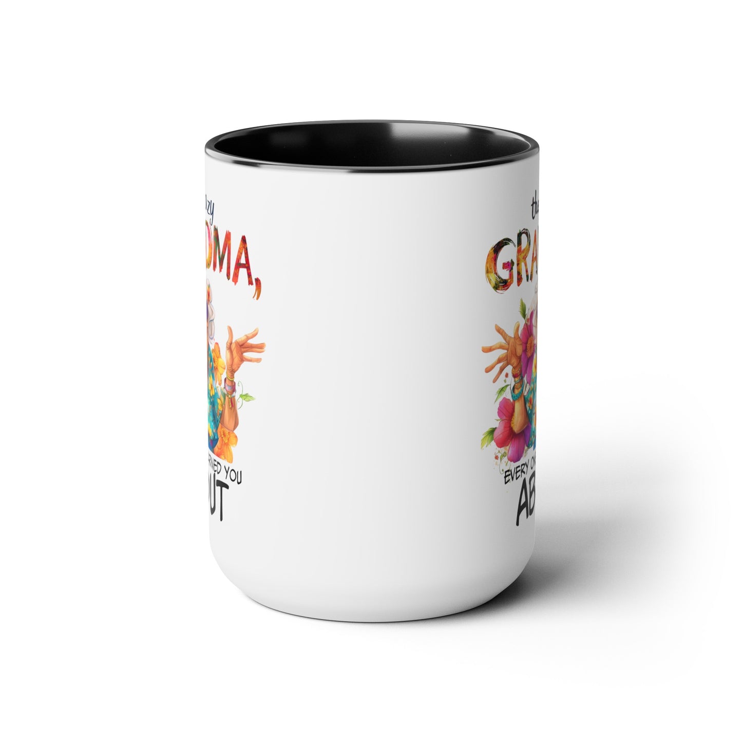 Crazy Grandma Two-Tone Coffee Mugs, 15oz