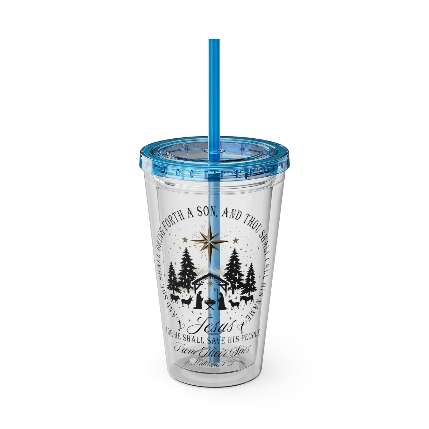 Matthew Sunsplash Tumbler with Straw, 16oz