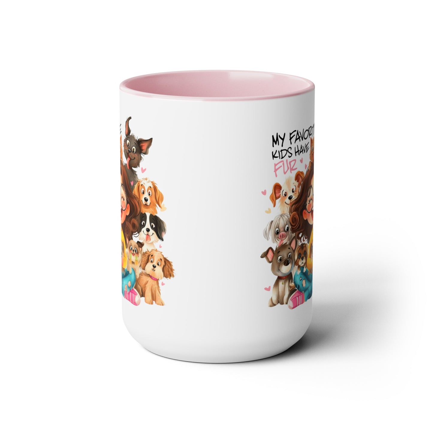 Favorite Kids Have Fur Two-Tone Coffee Mugs, 15oz