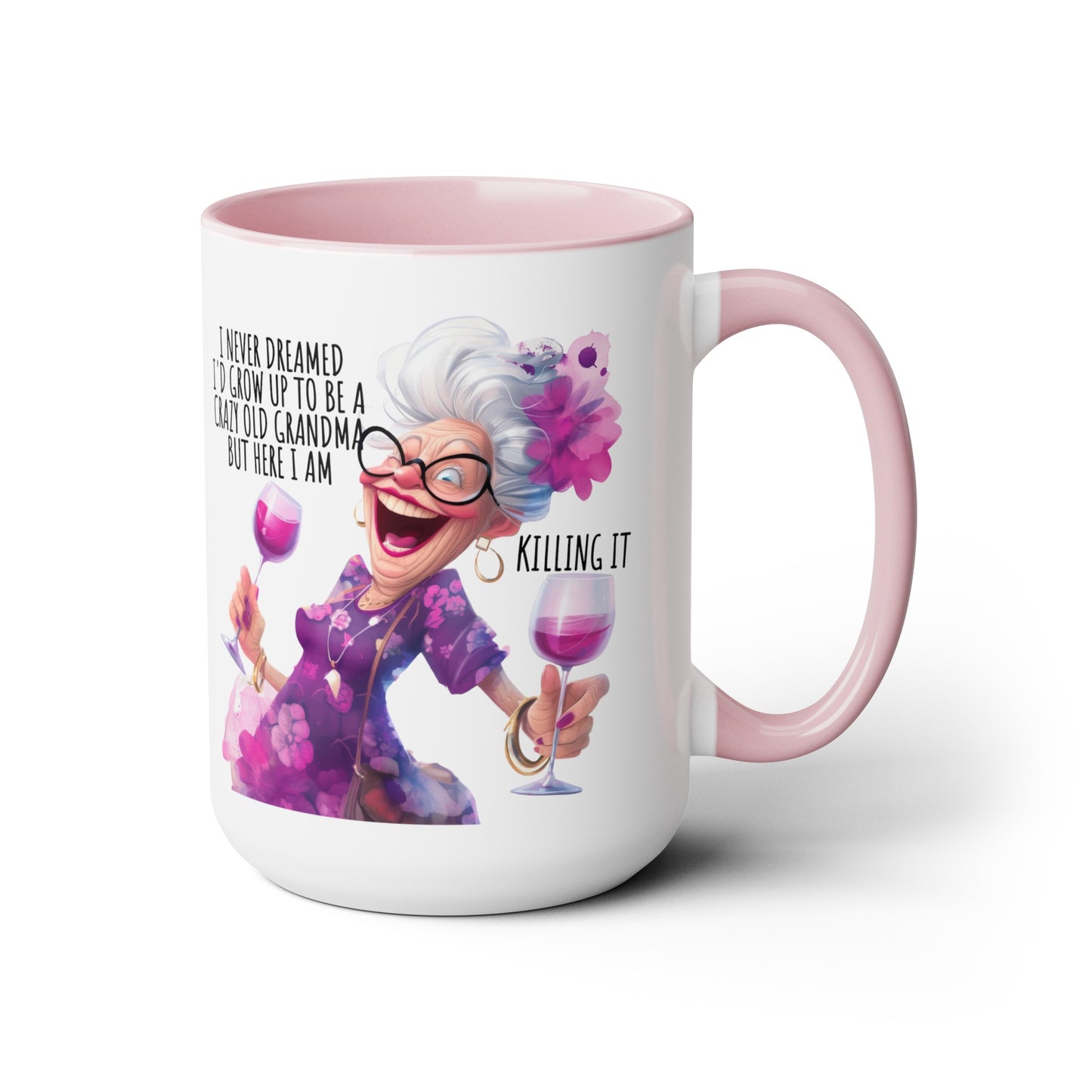 Grandma Two-Tone Coffee Mugs, 15oz