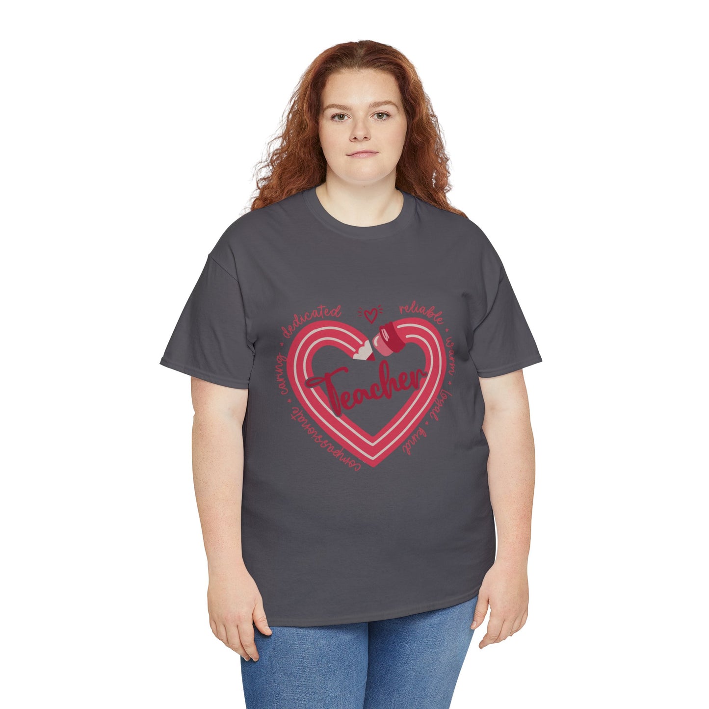 Teacher Heart Unisex Heavy Cotton Tee