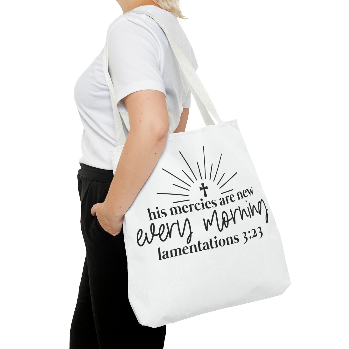 His Mercies Tote Bag (AOP)
