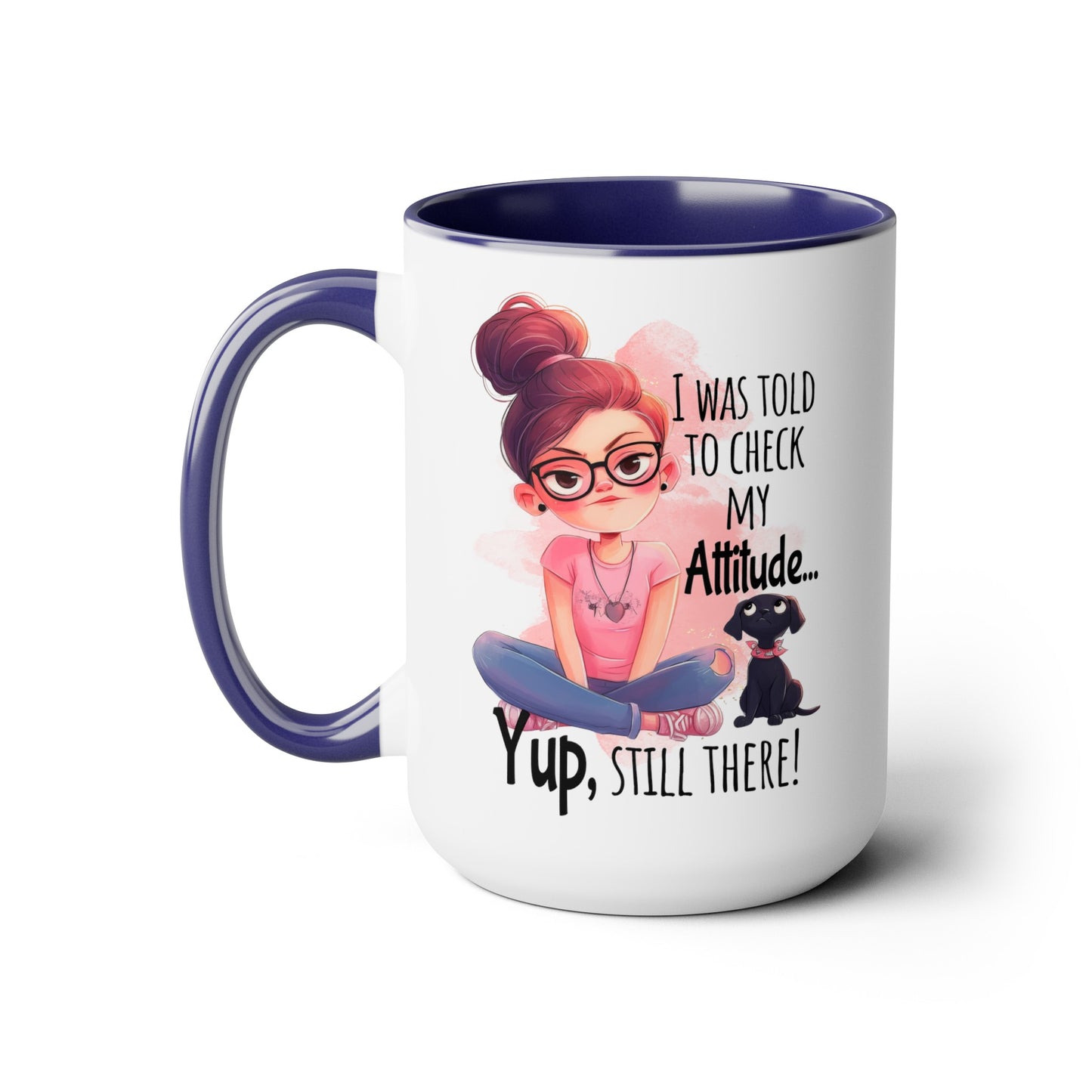 Attitude Two-Tone Coffee Mugs, 15oz