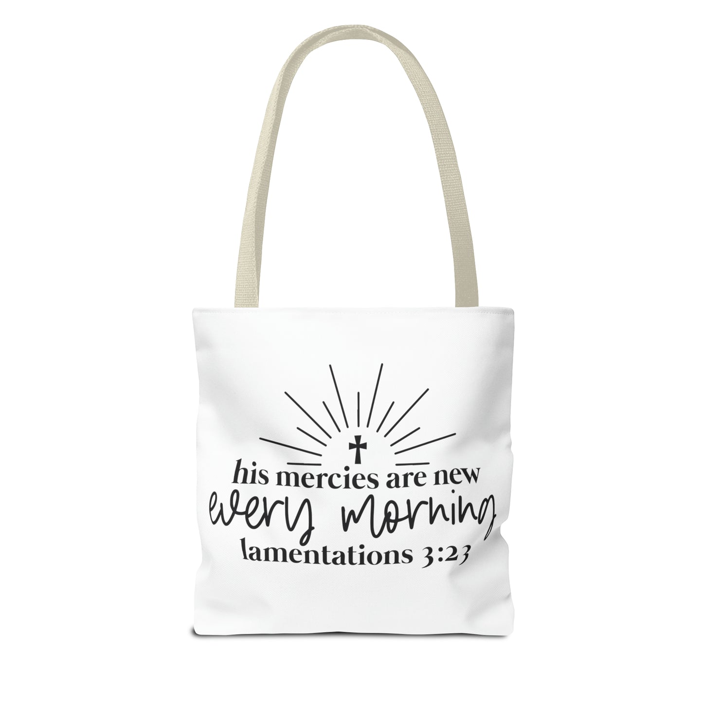 His Mercies Tote Bag (AOP)