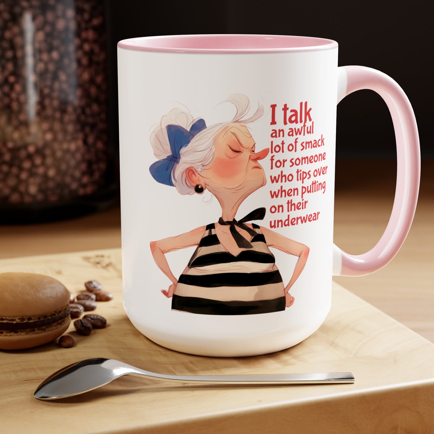 I talk smack Two-Tone Coffee Mugs, 15oz