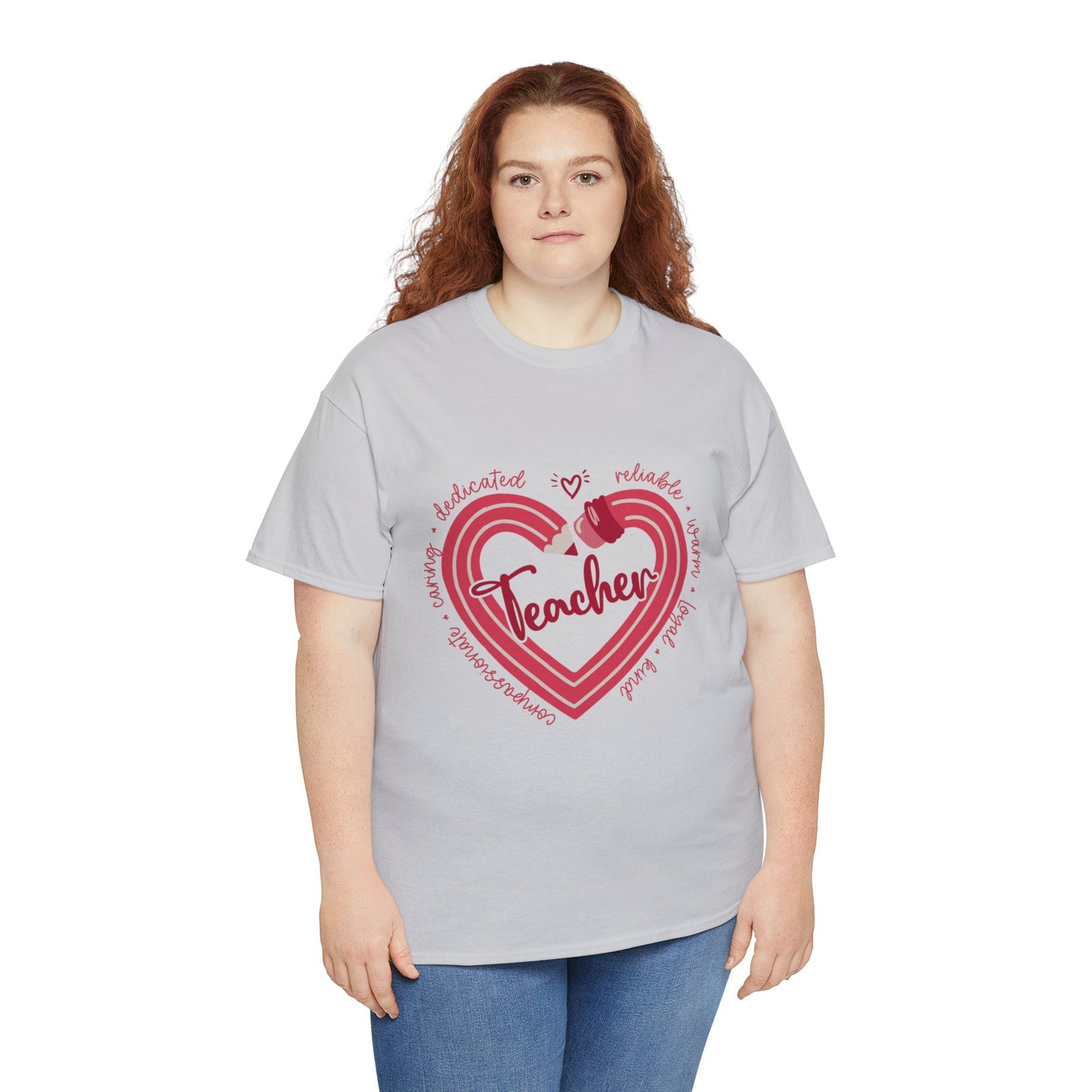 Teacher Heart Unisex Heavy Cotton Tee