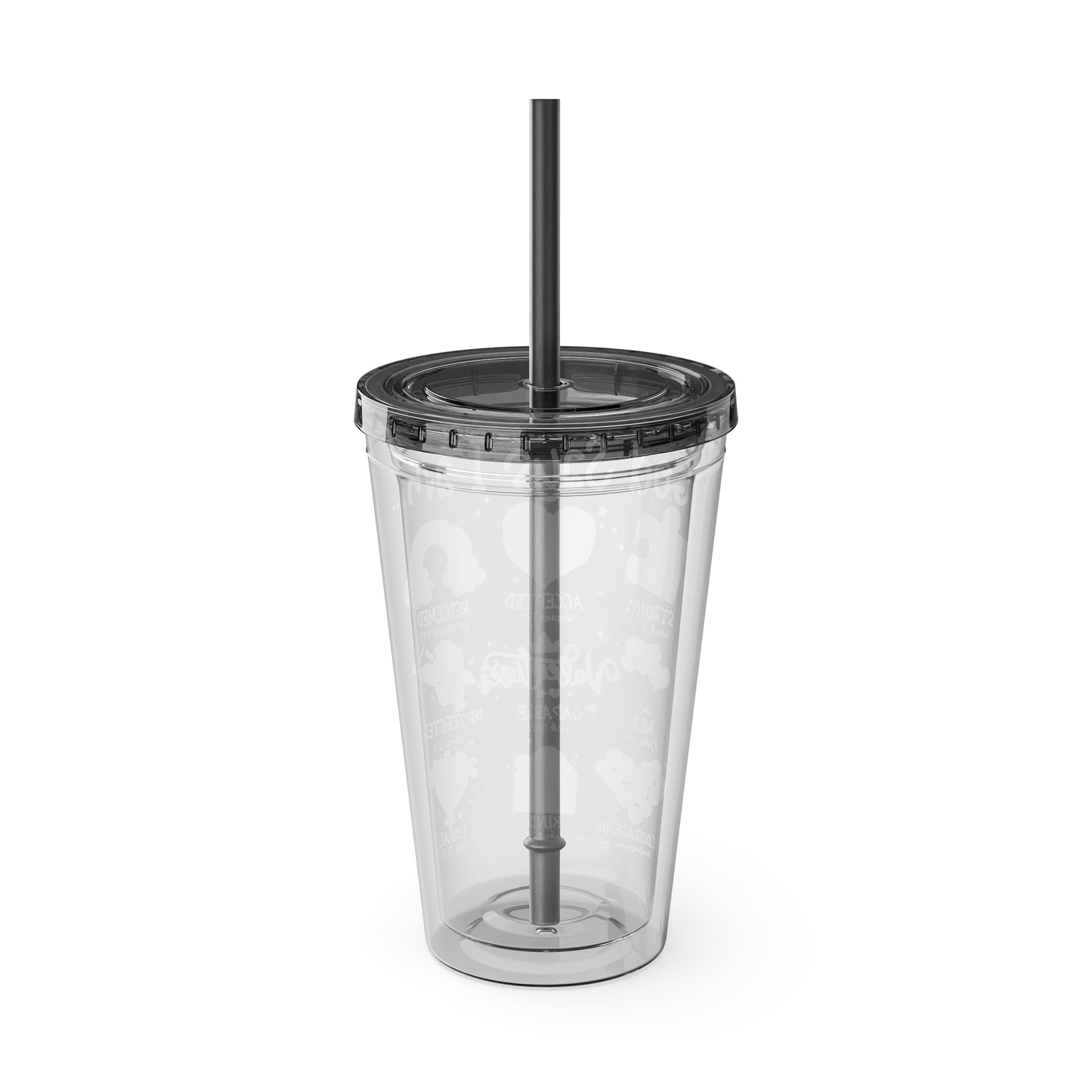 God Says I Am Sunsplash Tumbler with Straw, 16oz