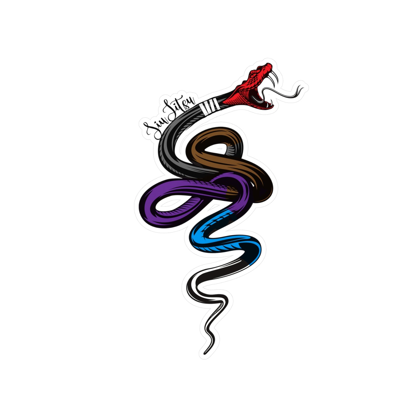 Belted Snake Kiss-Cut Vinyl Decals