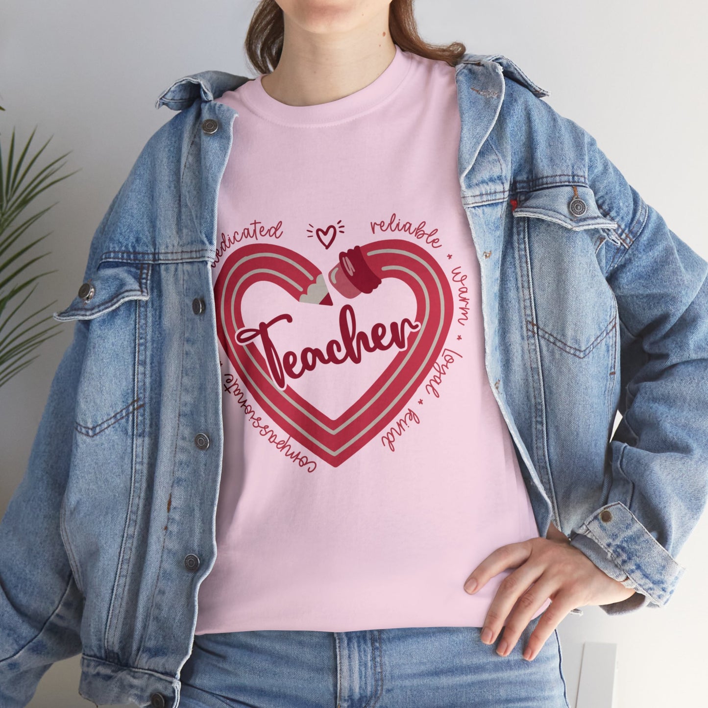 Teacher Heart Unisex Heavy Cotton Tee