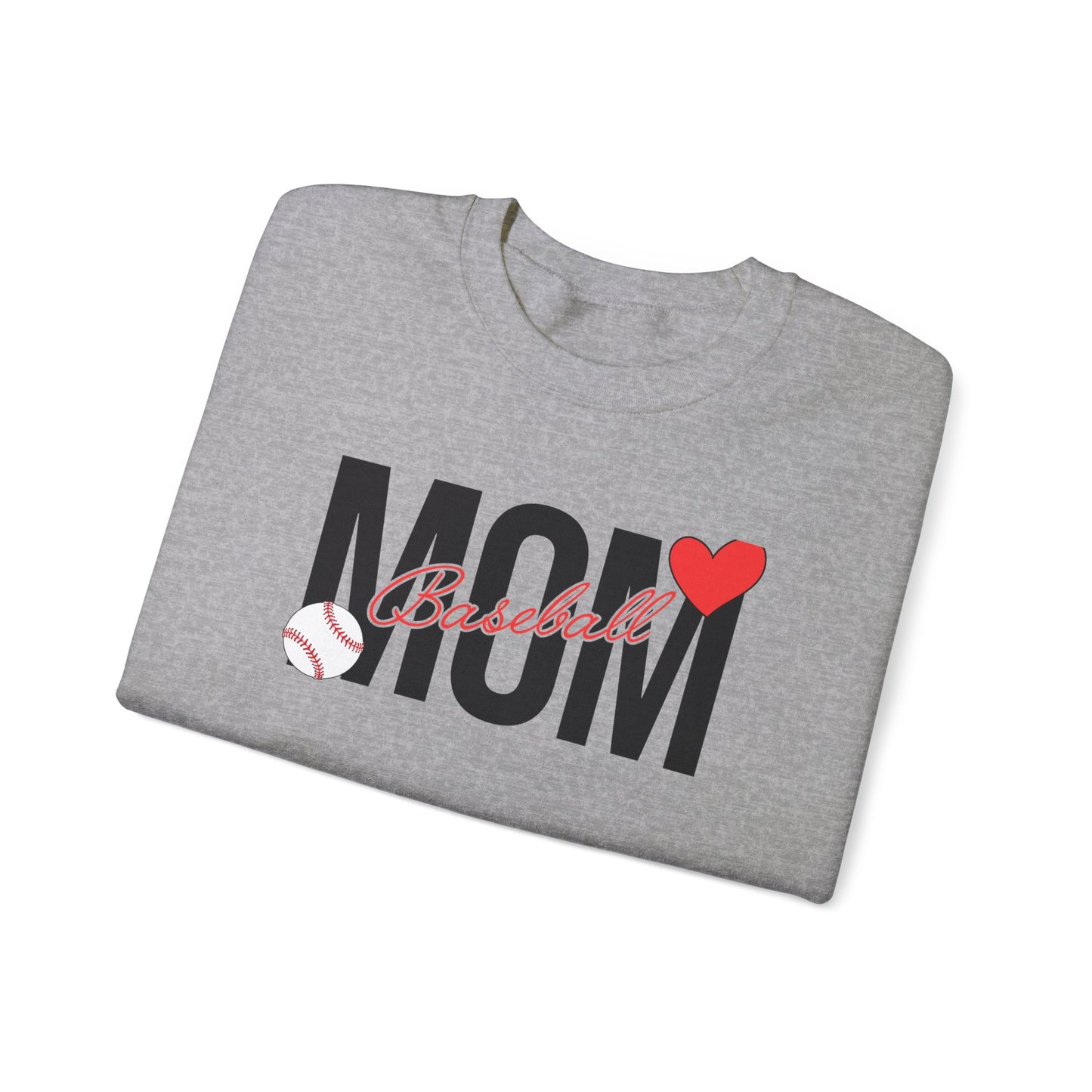 Baseball Mom Heart Unisex Heavy Blend™ Crewneck Sweatshirt