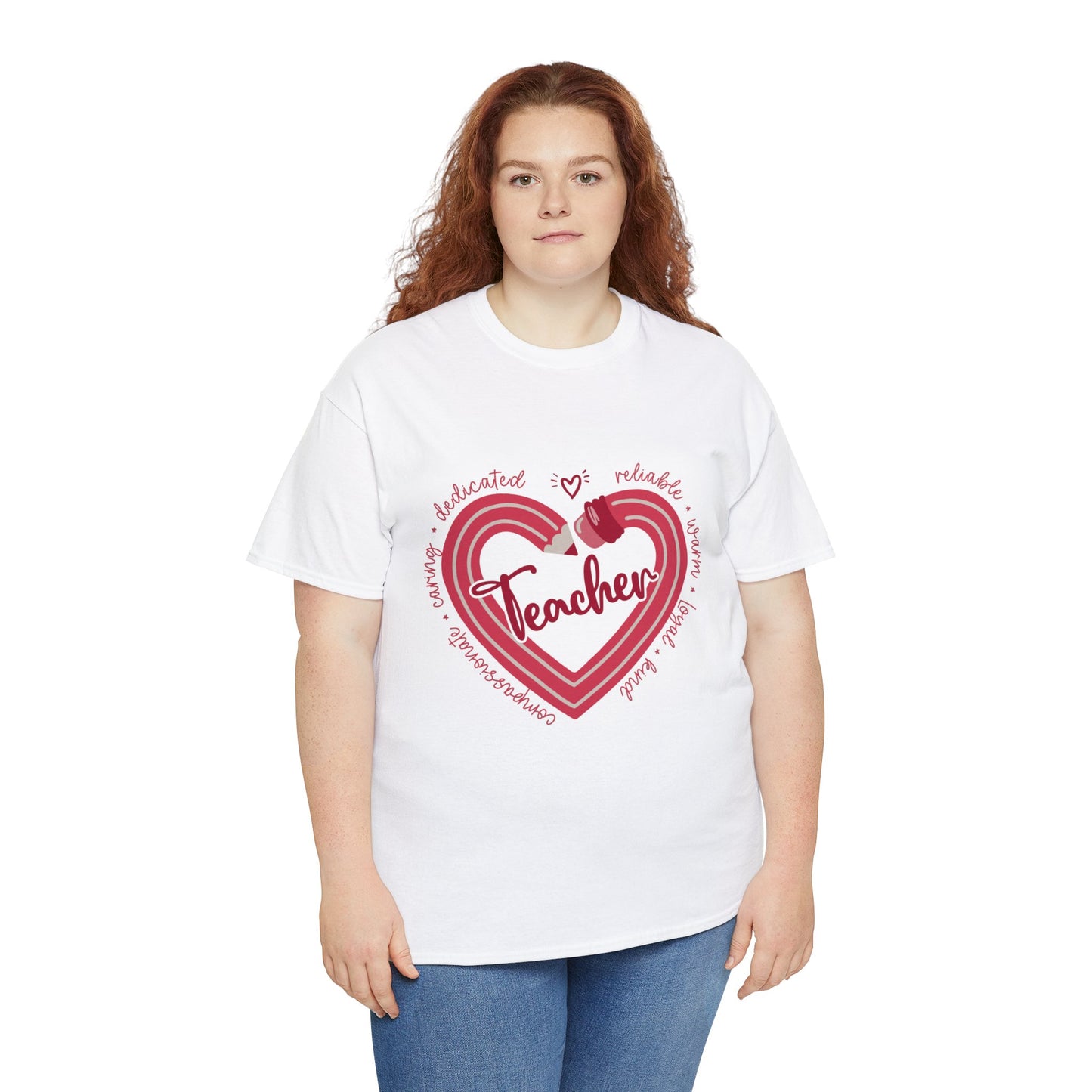 Teacher Heart Unisex Heavy Cotton Tee