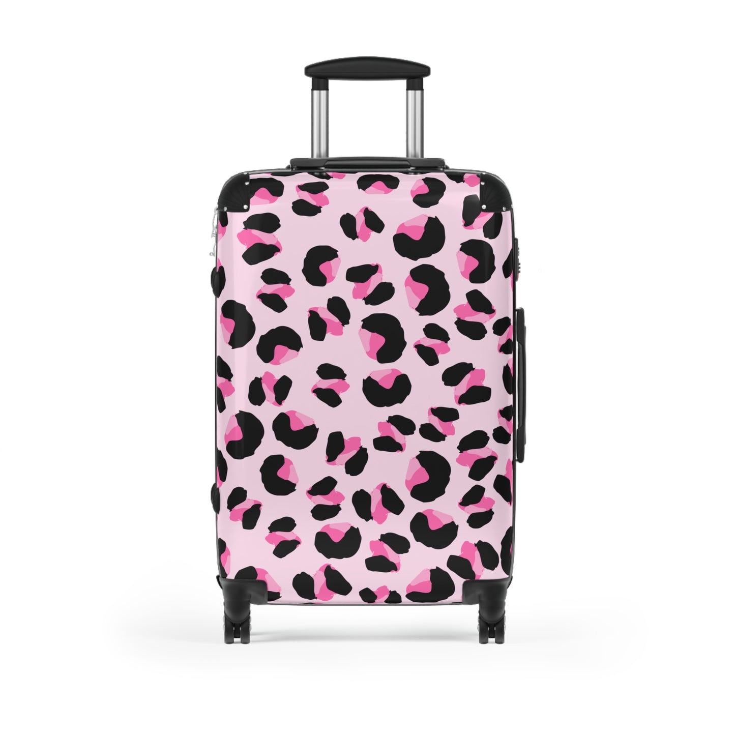 Chic Pink Leopard Print Suitcase - Stylish Luggage for Travel Enthusiasts