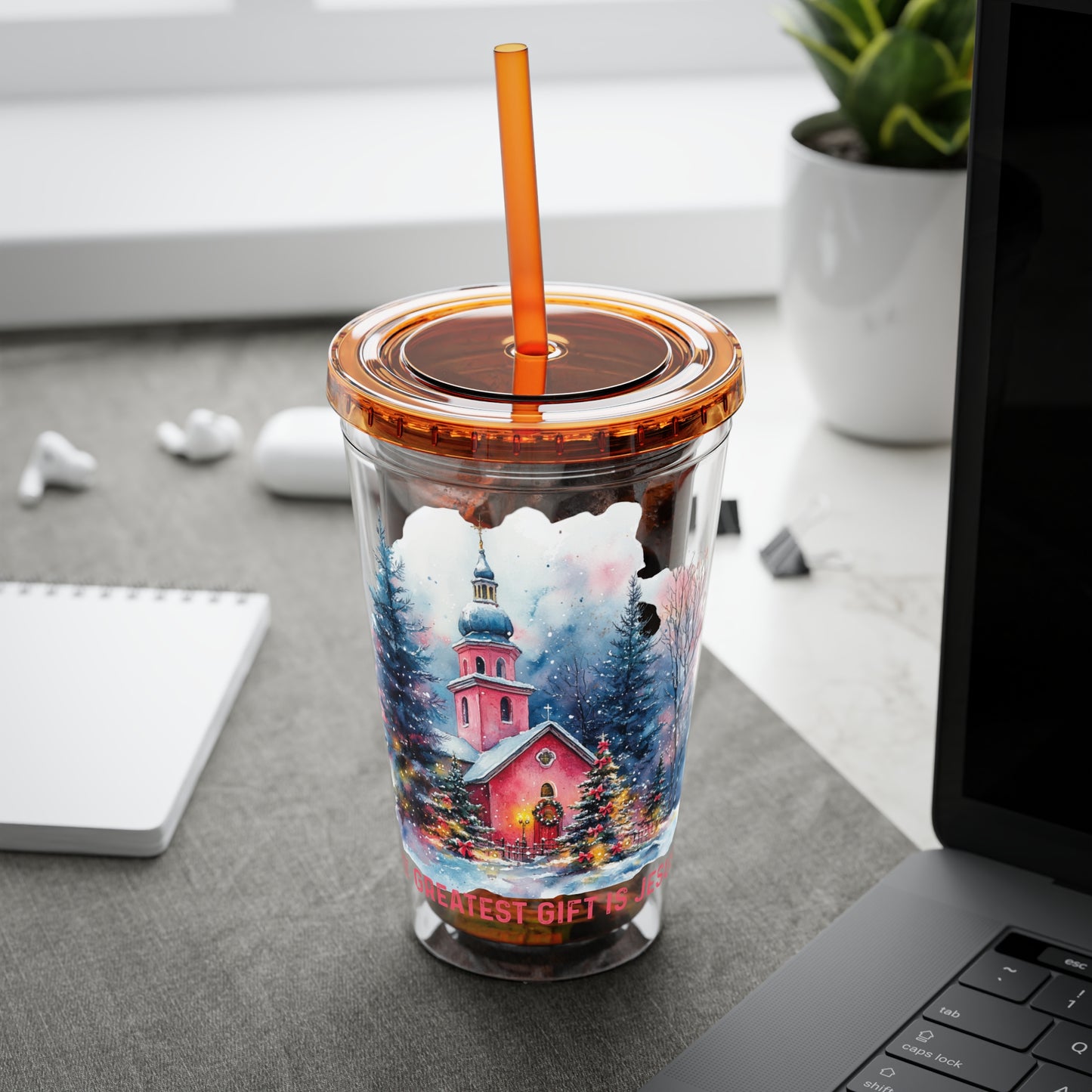 The Greatest Gift Sunsplash Tumbler with Straw, 16oz