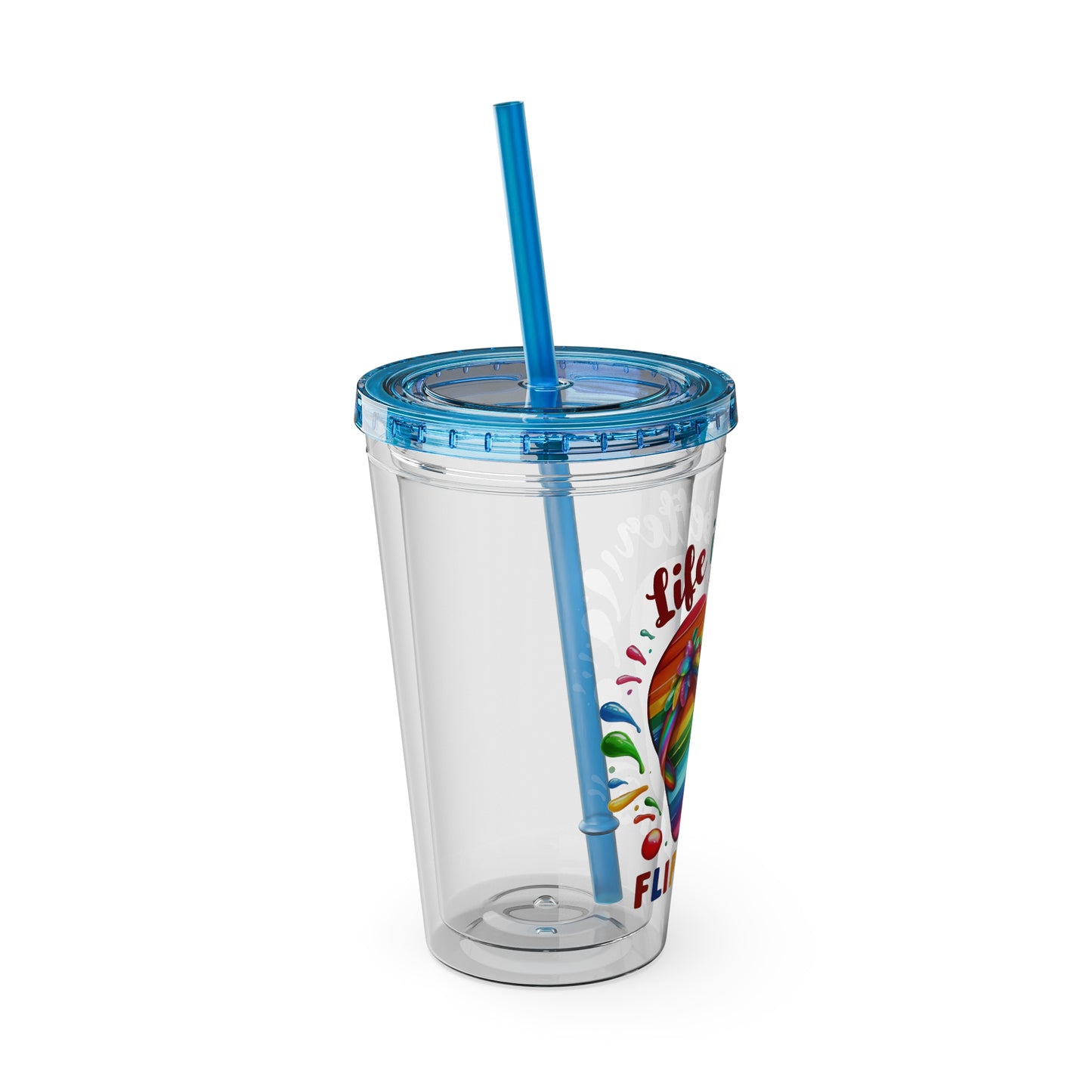 Life is Better in Flip Flops Sunsplash Tumbler with Straw, 16oz