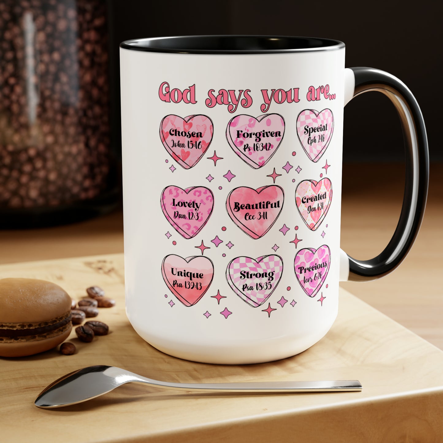 God Says Two-Tone Coffee Mugs, 15oz