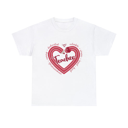 Teacher Heart Unisex Heavy Cotton Tee