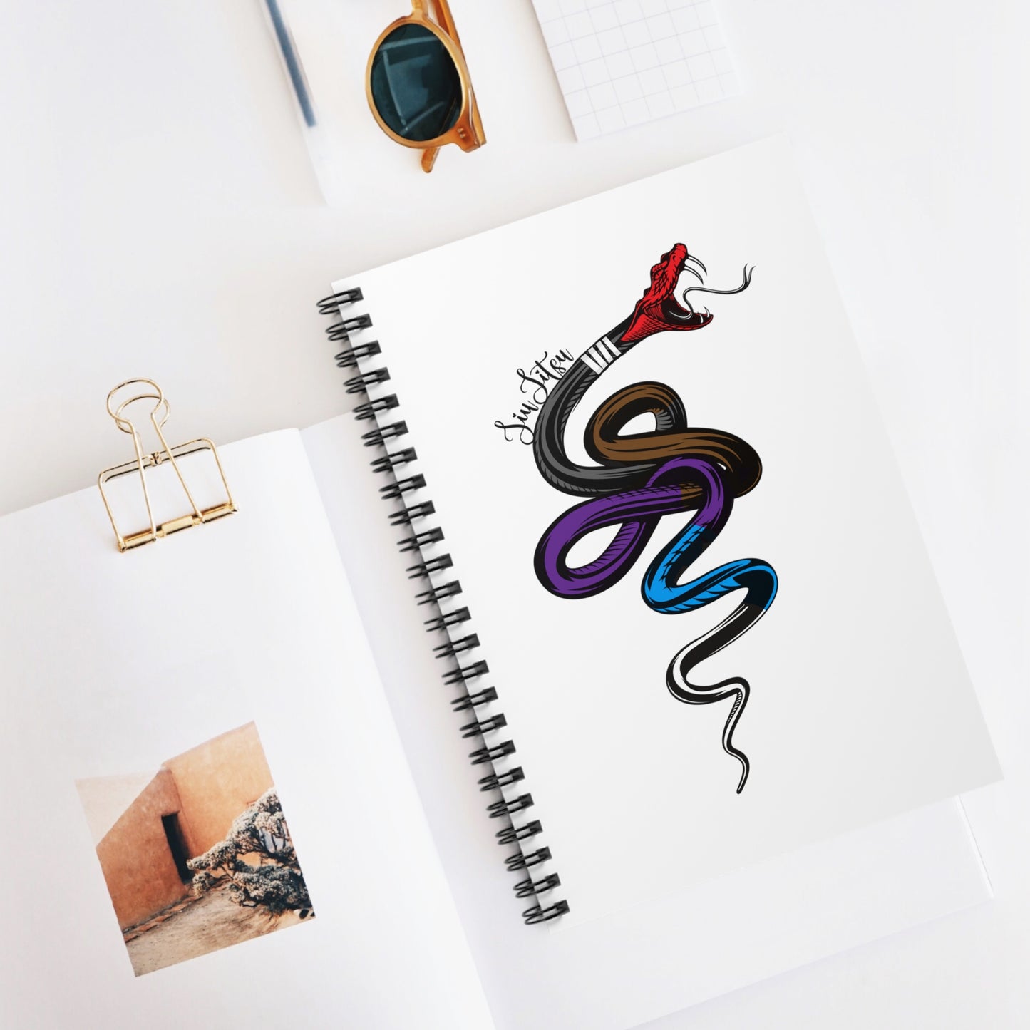 Jiu Jitsu Snake Belts Spiral Notebook - Ruled Line
