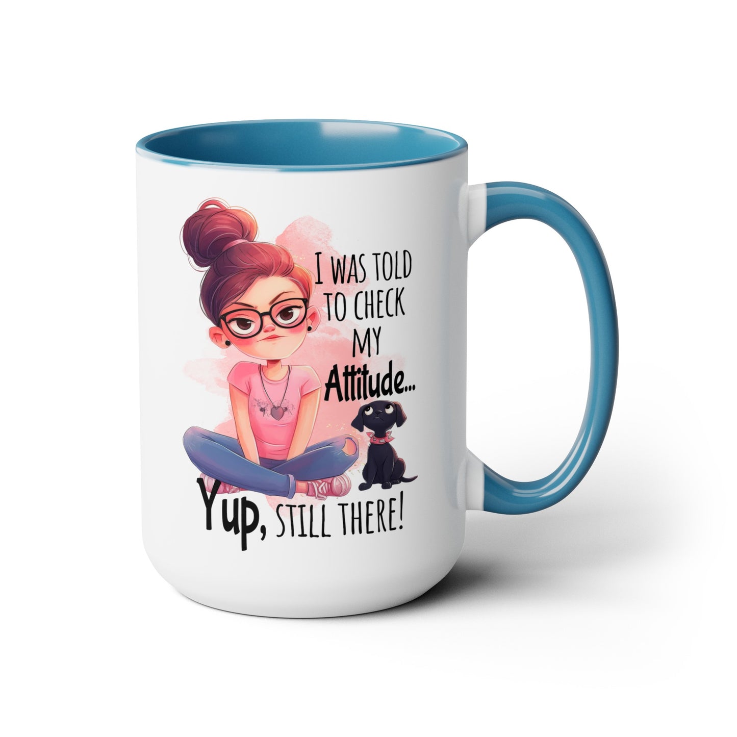 Attitude Two-Tone Coffee Mugs, 15oz
