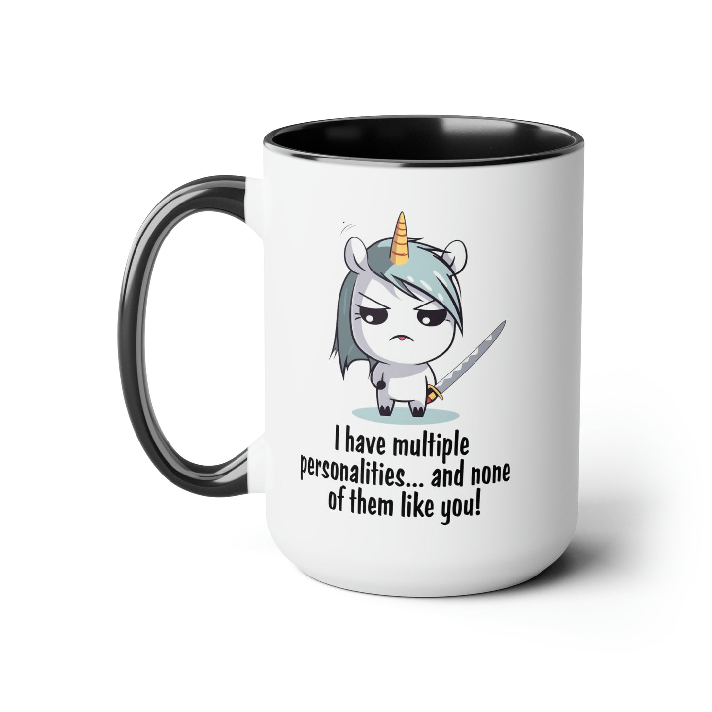 Multiple Personalities Two-Tone Coffee Mugs, 15oz