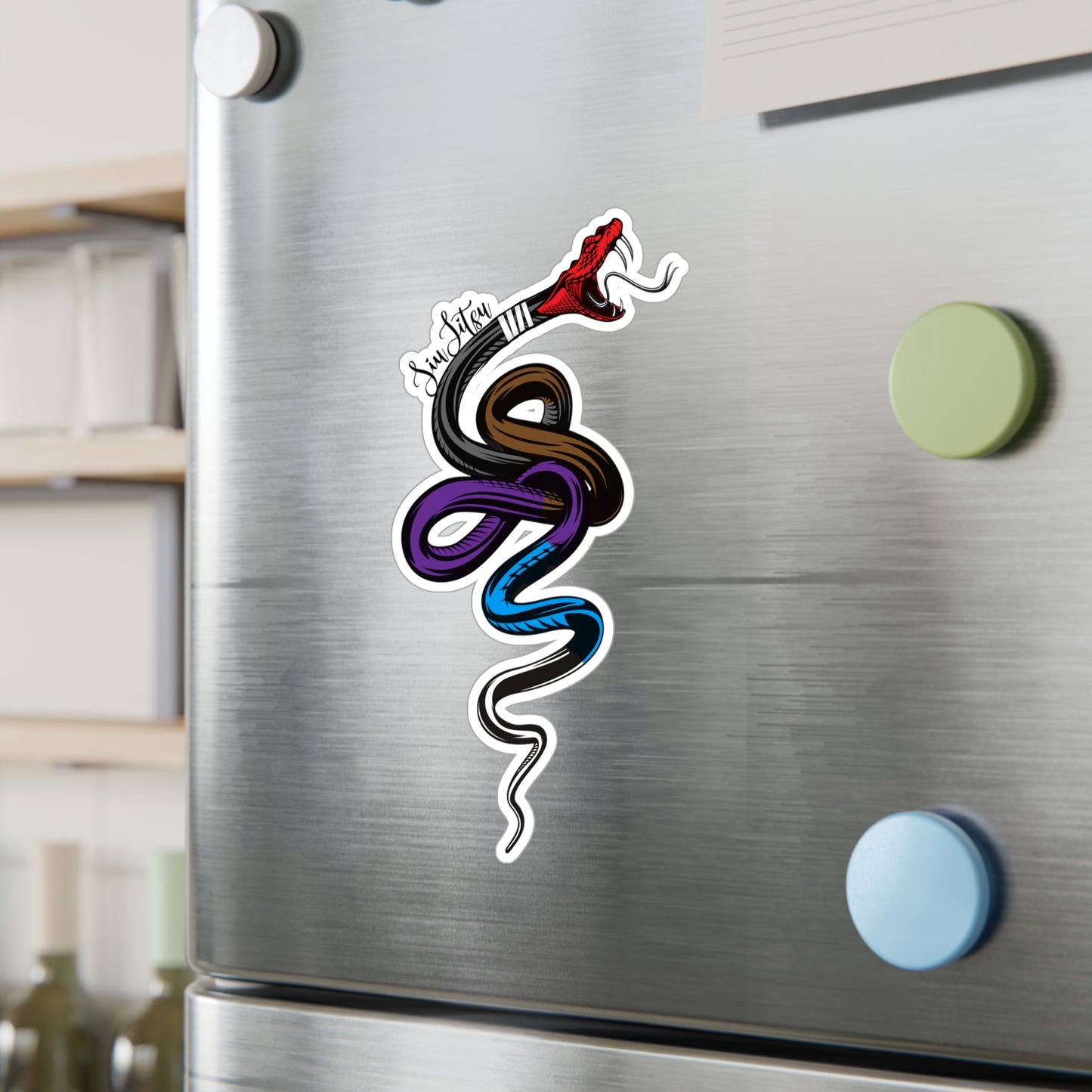 Belted Snake Kiss-Cut Vinyl Decals