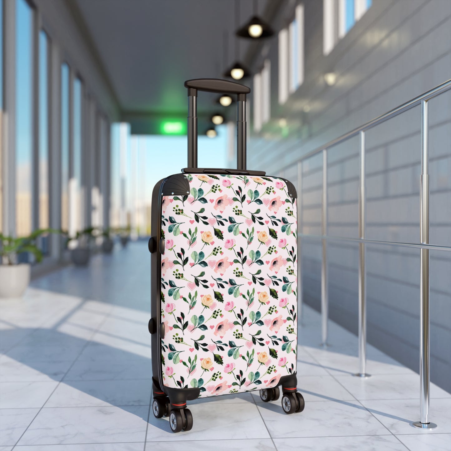 Heart Floral Design Suitcase - Stylish Travel Luggage for Adventurers