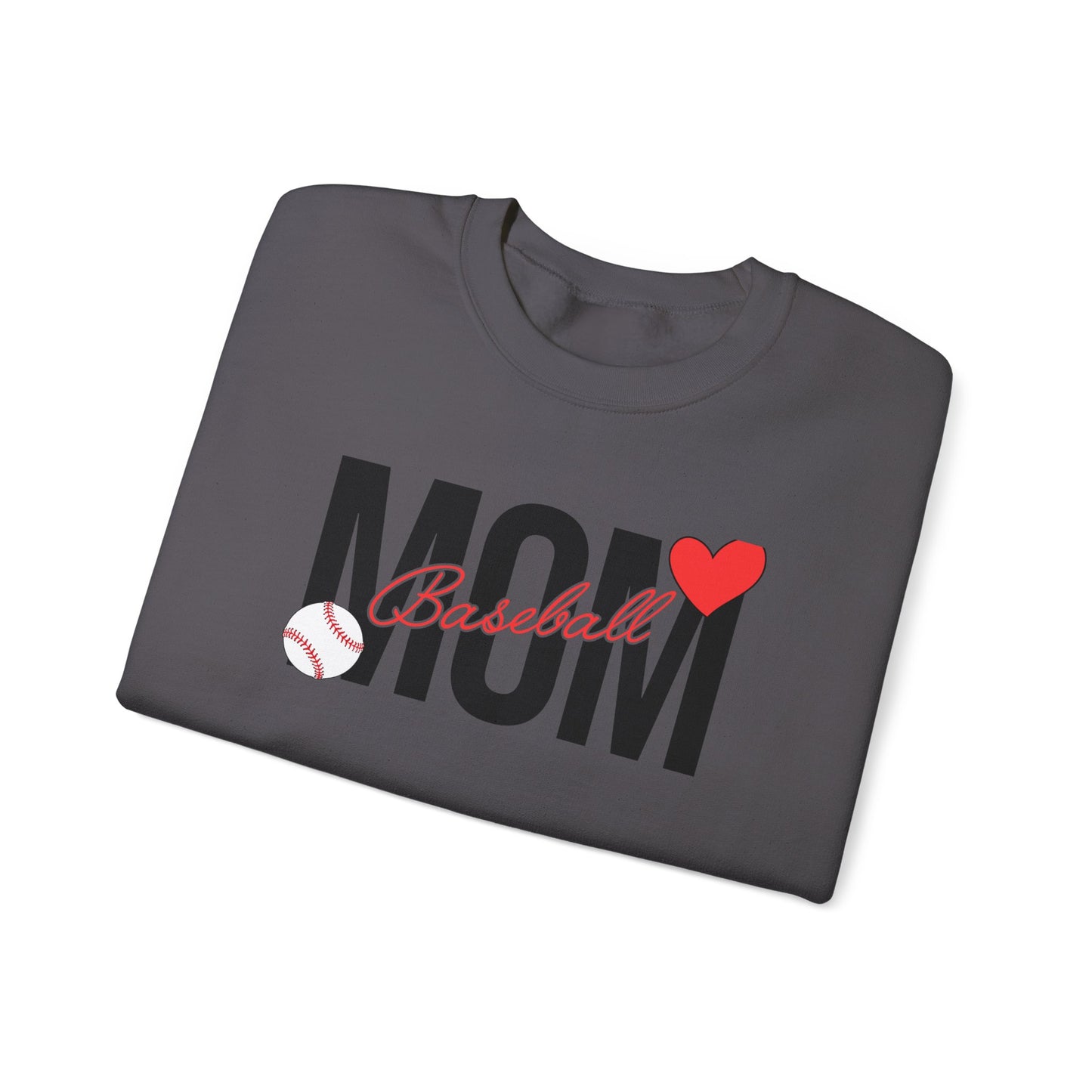 Baseball Mom Heart Unisex Heavy Blend™ Crewneck Sweatshirt