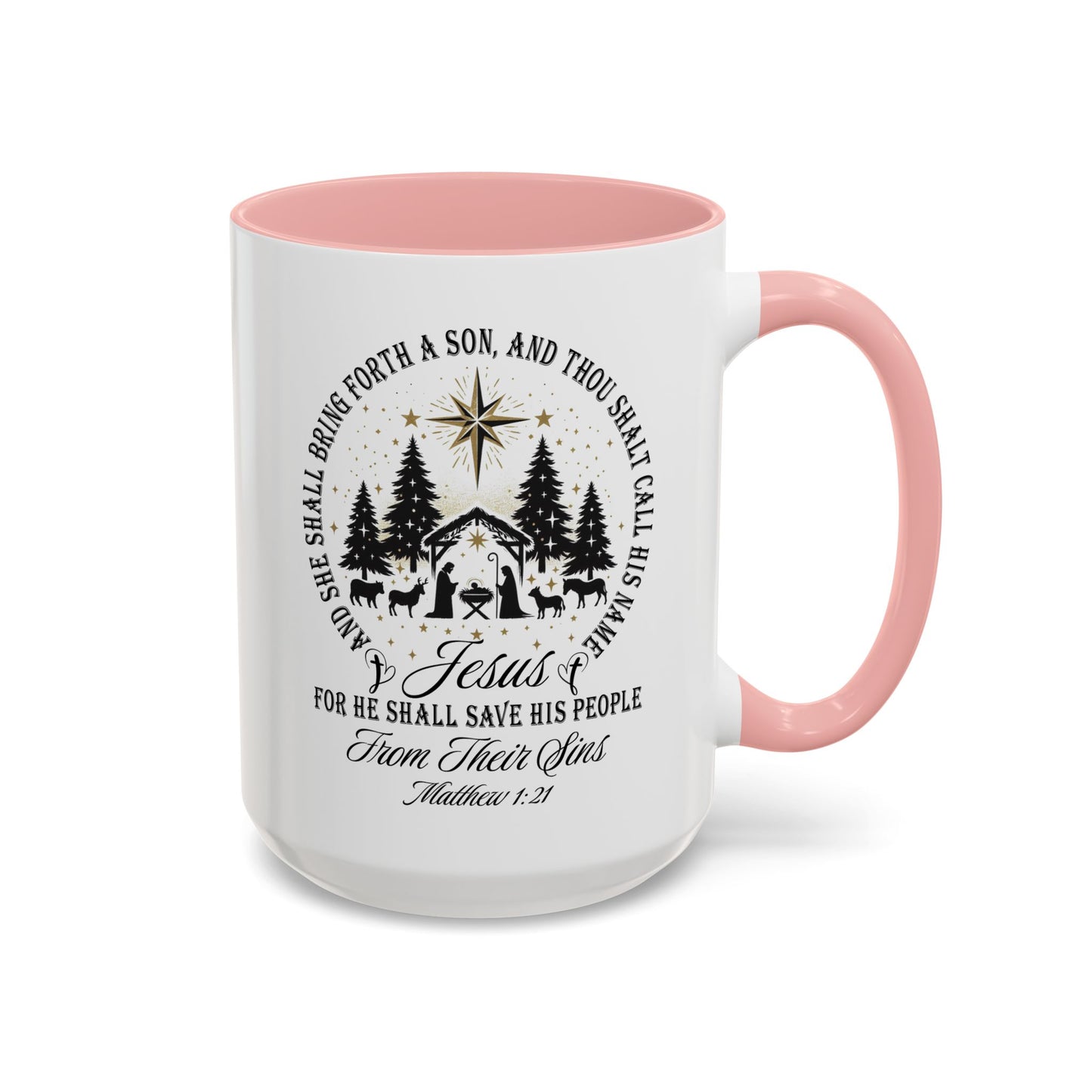 Matthew 1:21 Accent Coffee Mug (11, 15oz)