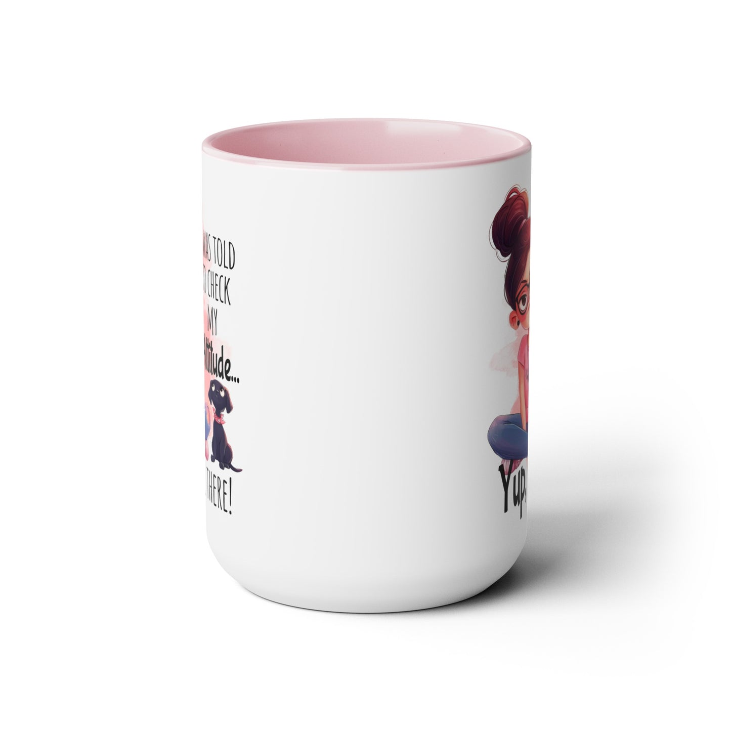 Attitude Two-Tone Coffee Mugs, 15oz