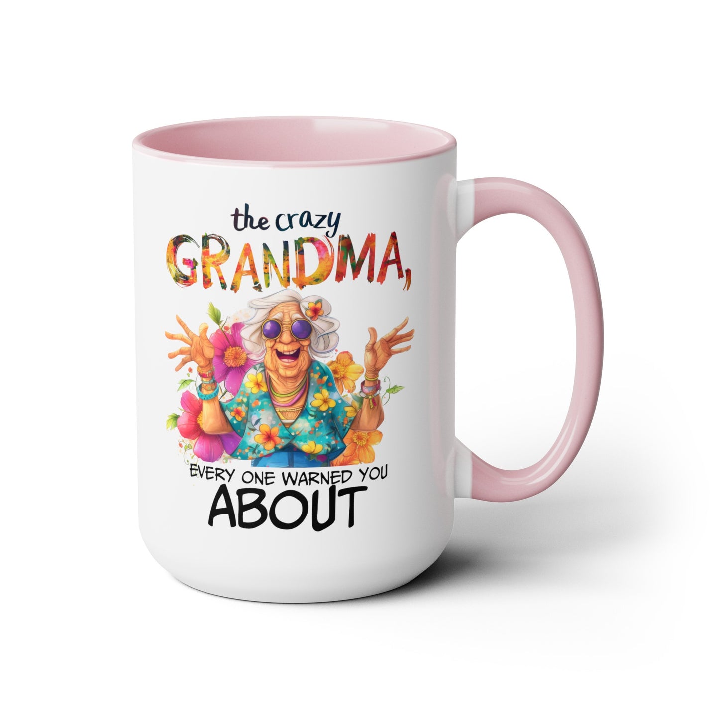 Crazy Grandma Two-Tone Coffee Mugs, 15oz