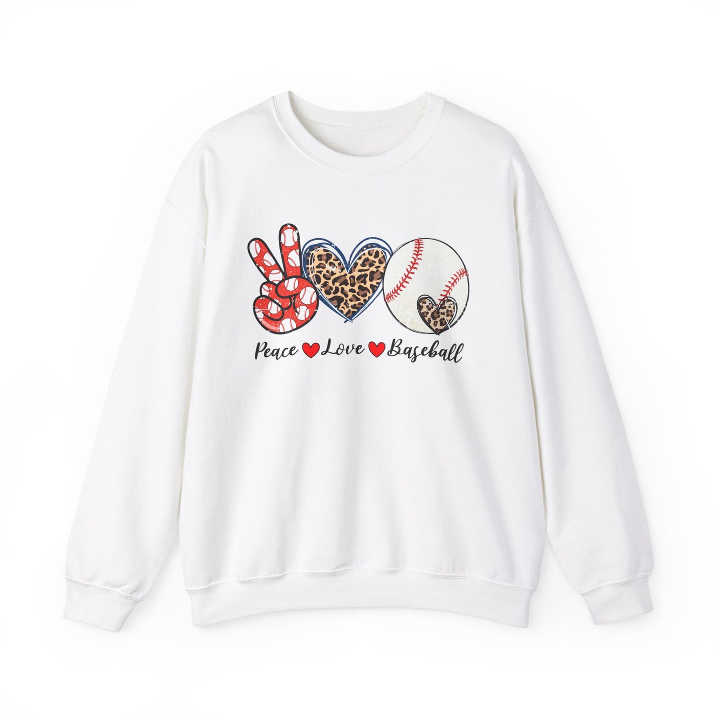 Peace LOVE Baseball Unisex Heavy Blend™ Crewneck Sweatshirt