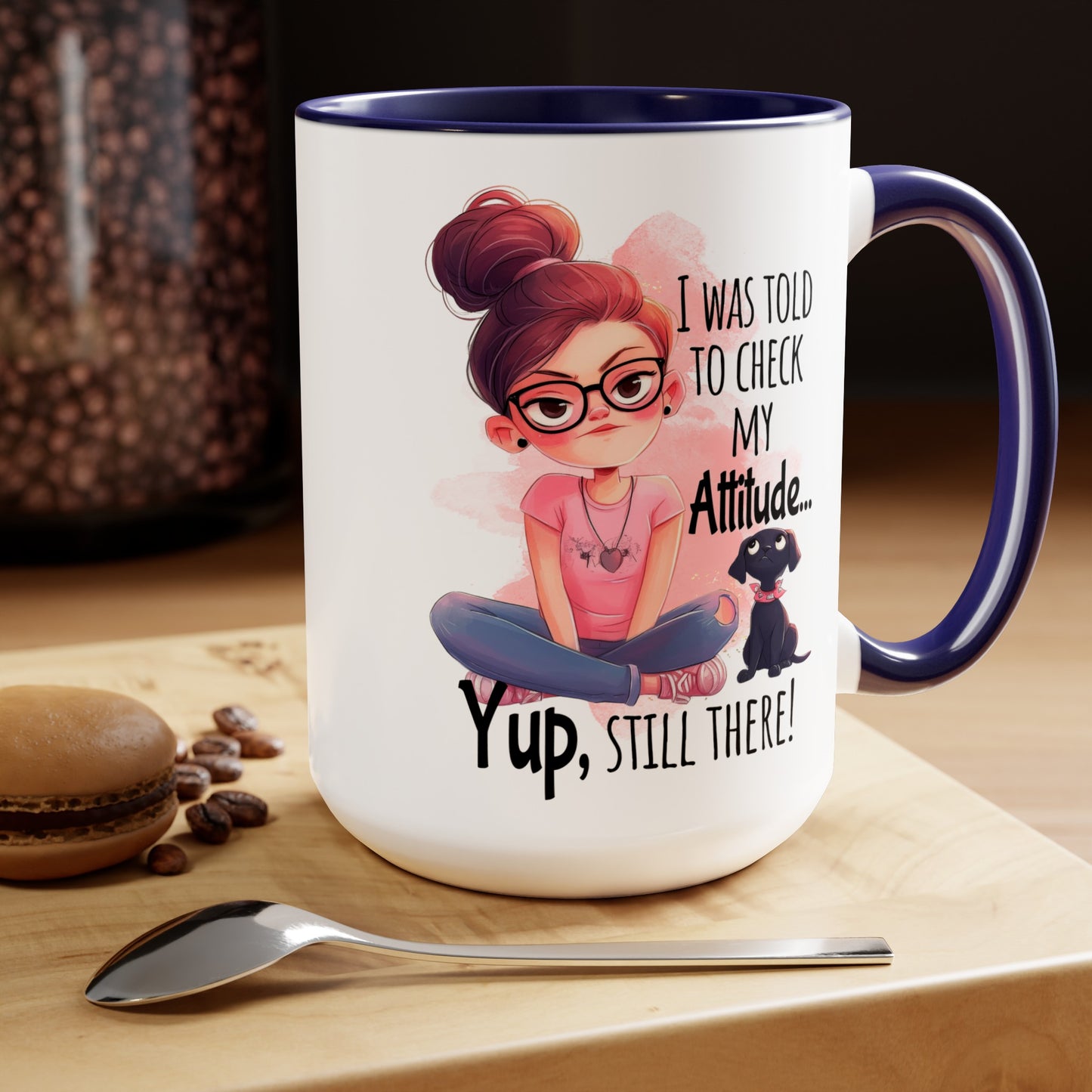 Attitude Two-Tone Coffee Mugs, 15oz