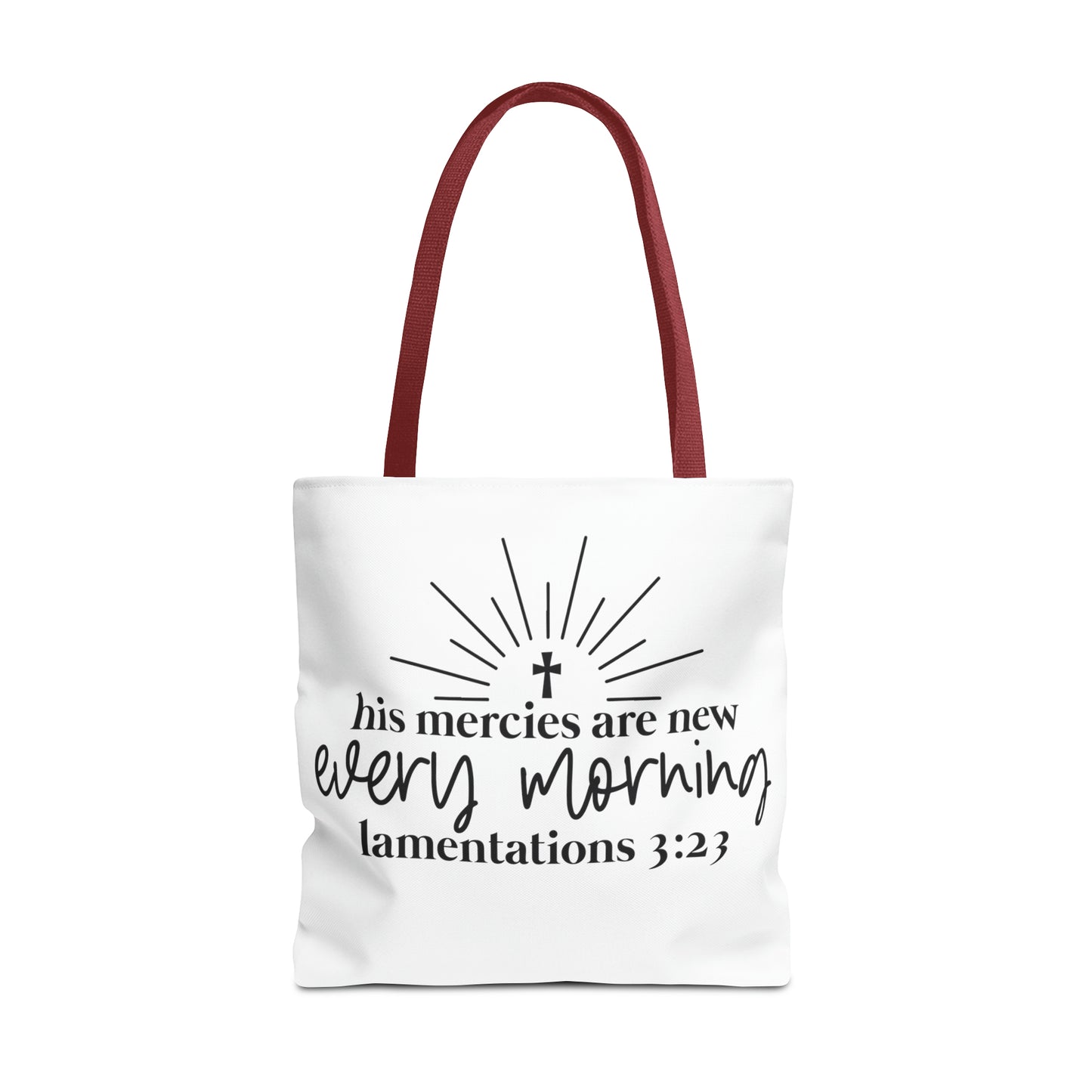 His Mercies Tote Bag (AOP)