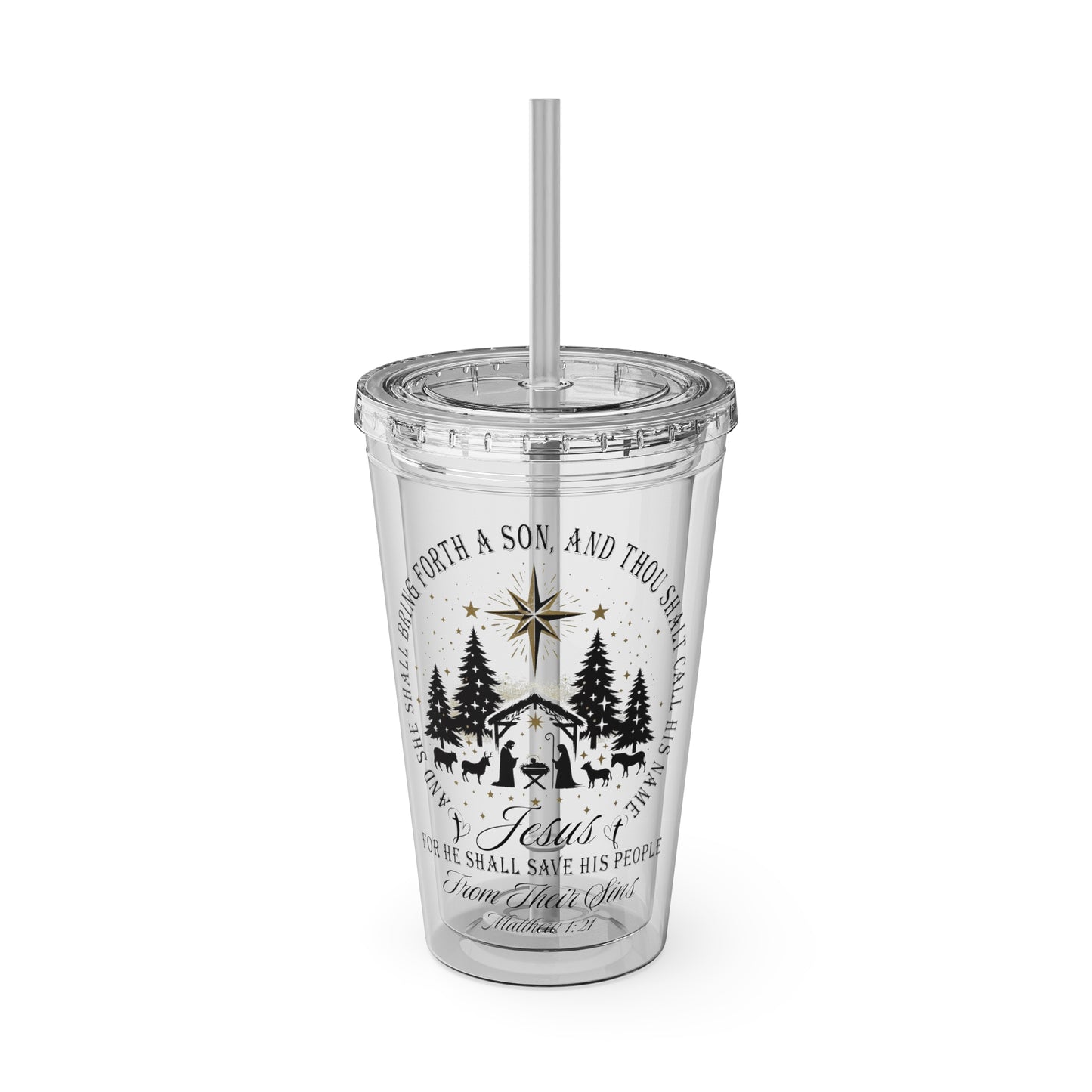 Matthew Sunsplash Tumbler with Straw, 16oz