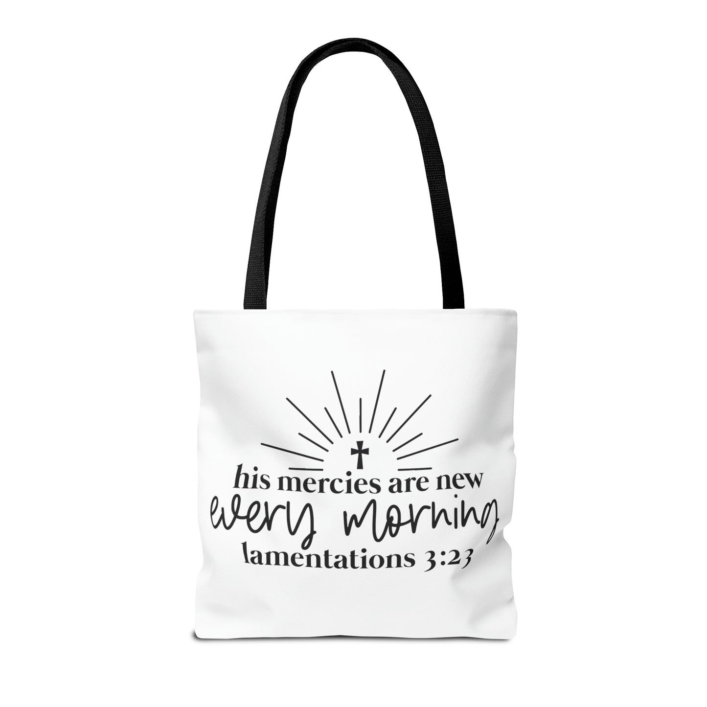His Mercies Tote Bag (AOP)
