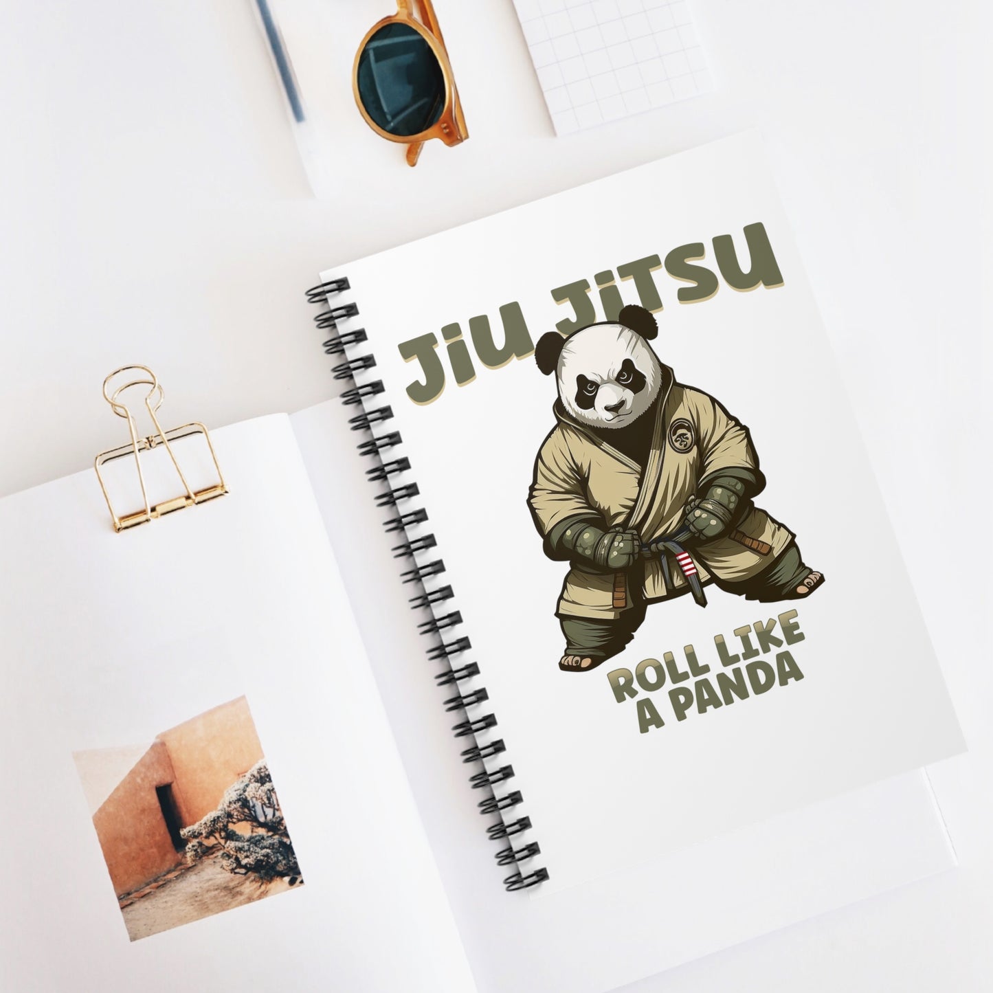 Jiu Jitsu Roll like a Panda Spiral Notebook - Ruled Line