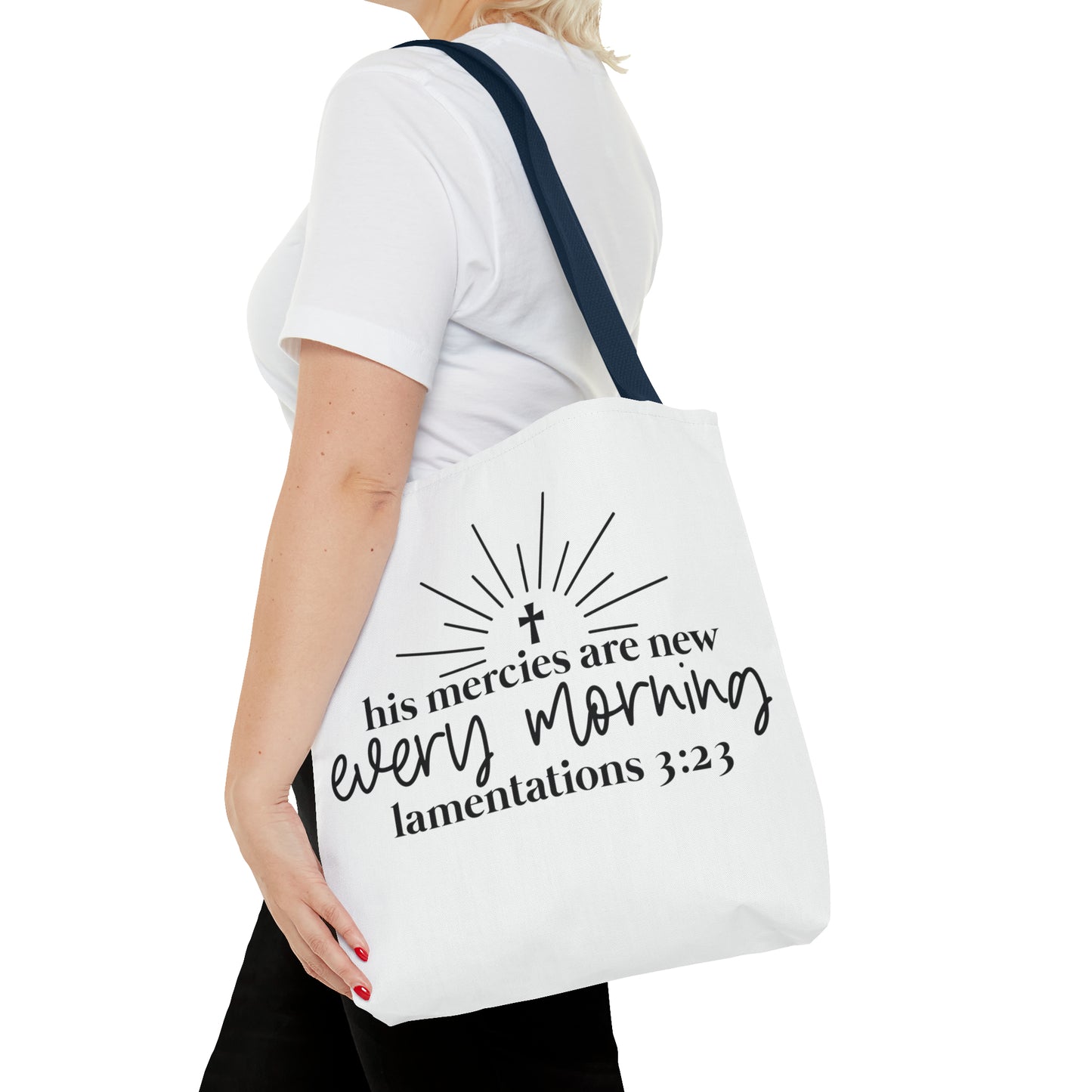 His Mercies Tote Bag (AOP)