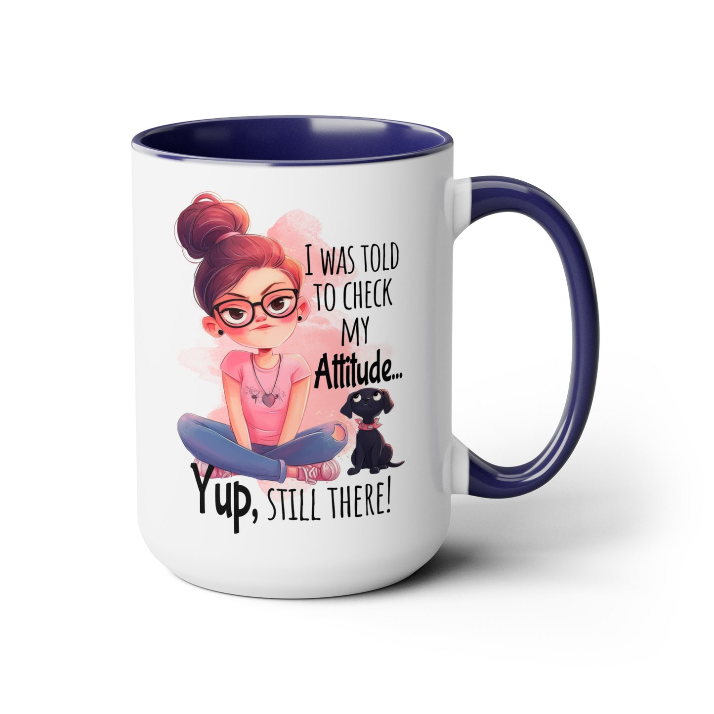 Attitude Two-Tone Coffee Mugs, 15oz