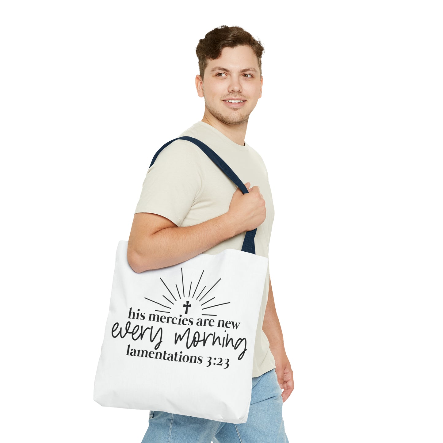 His Mercies Tote Bag (AOP)