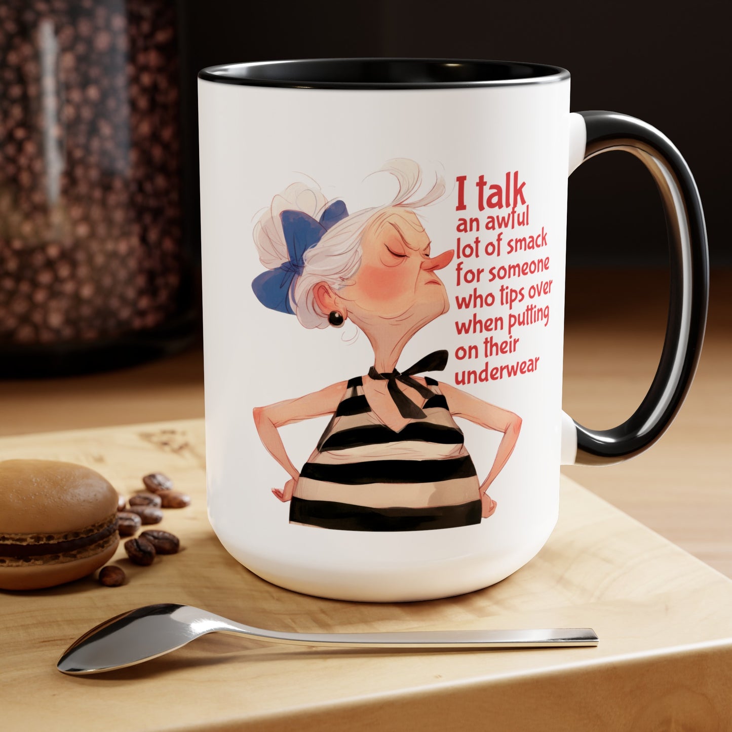 I talk smack Two-Tone Coffee Mugs, 15oz
