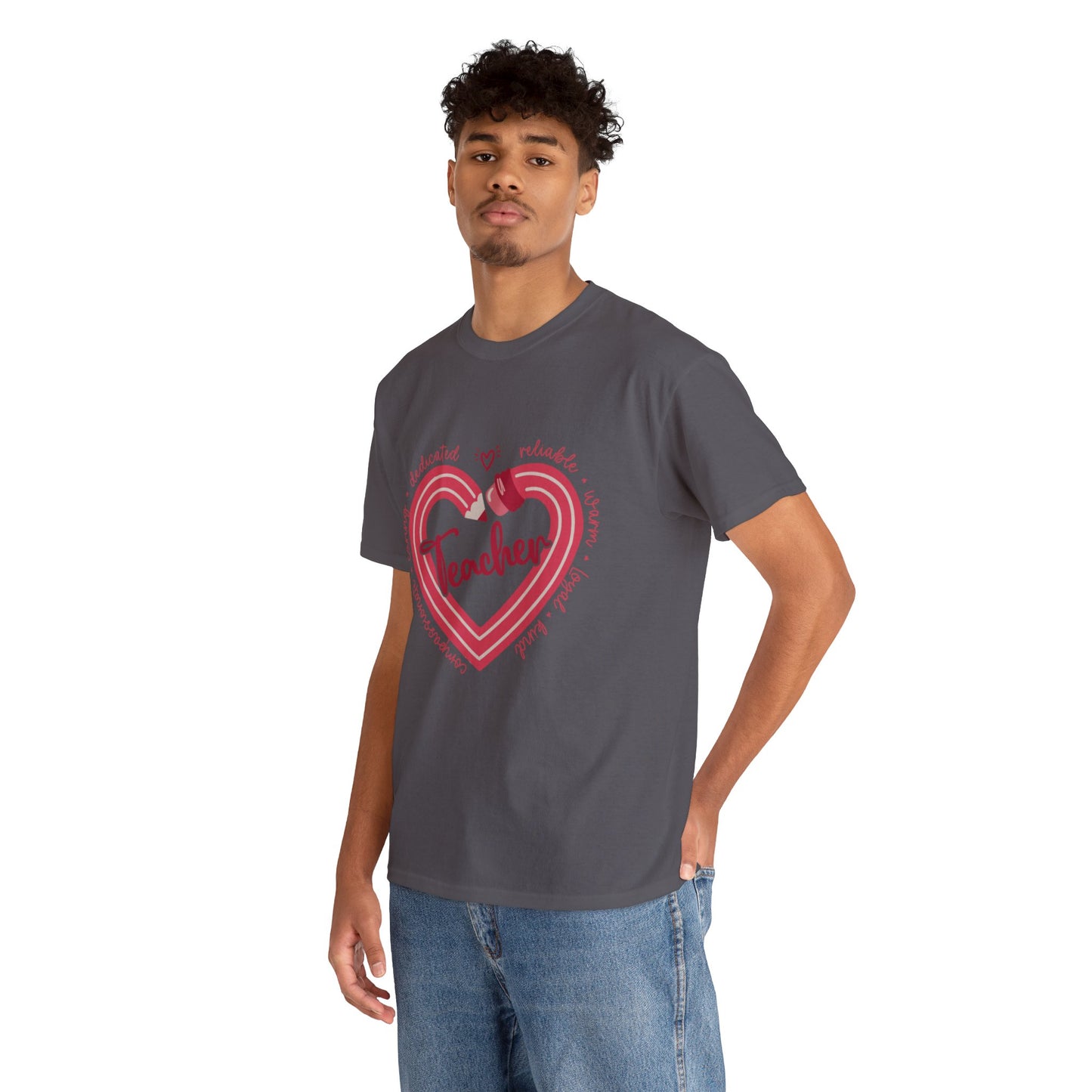 Teacher Heart Unisex Heavy Cotton Tee