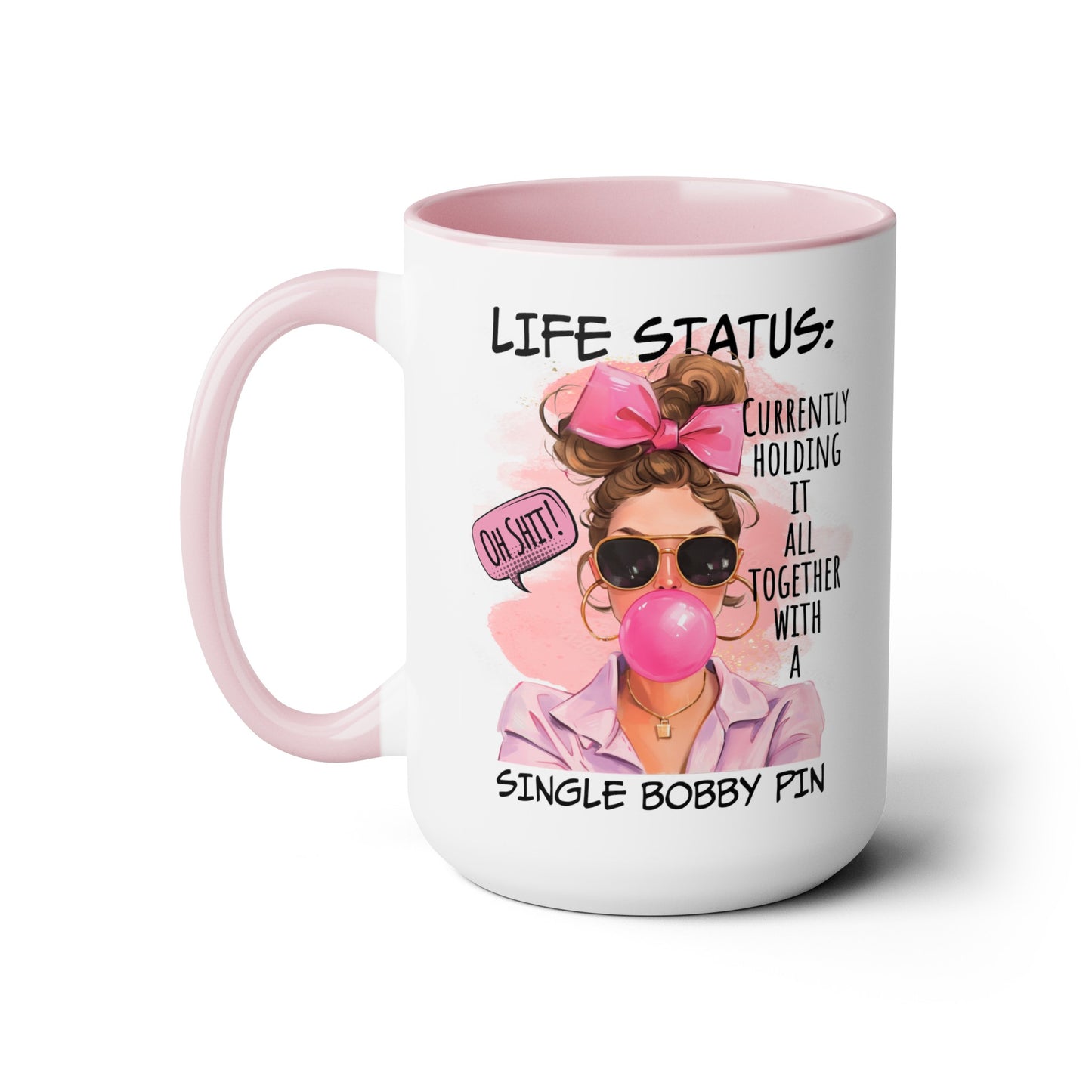 Life Status Two-Tone Coffee Mugs, 15oz
