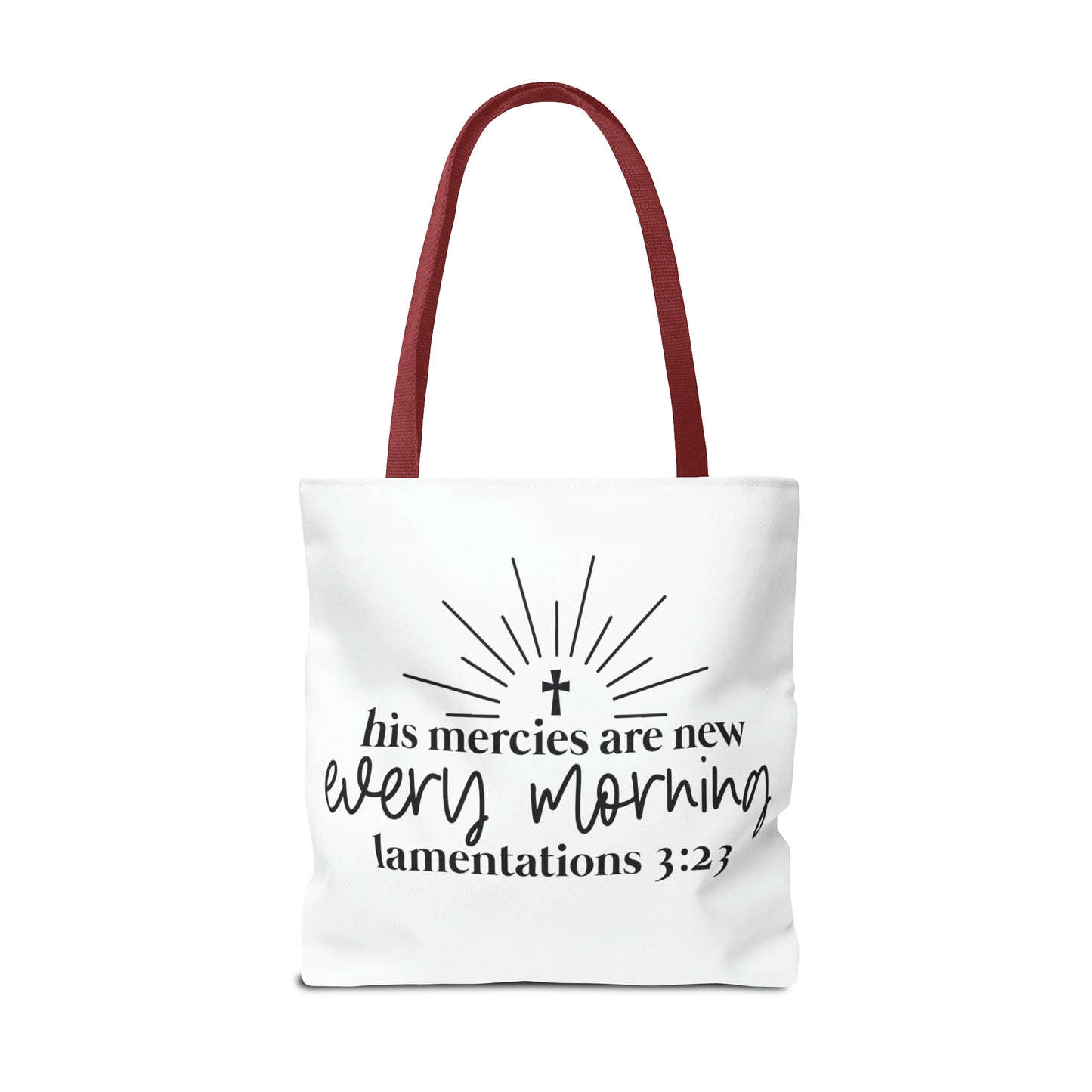 His Mercies Tote Bag (AOP)