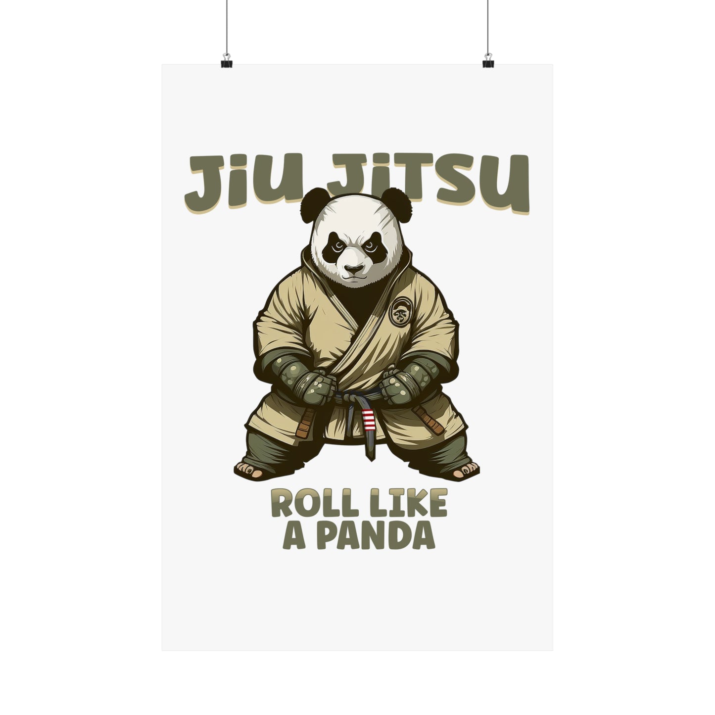 Jiu Jitsu Roll like a Panda Matte Vertical Posters