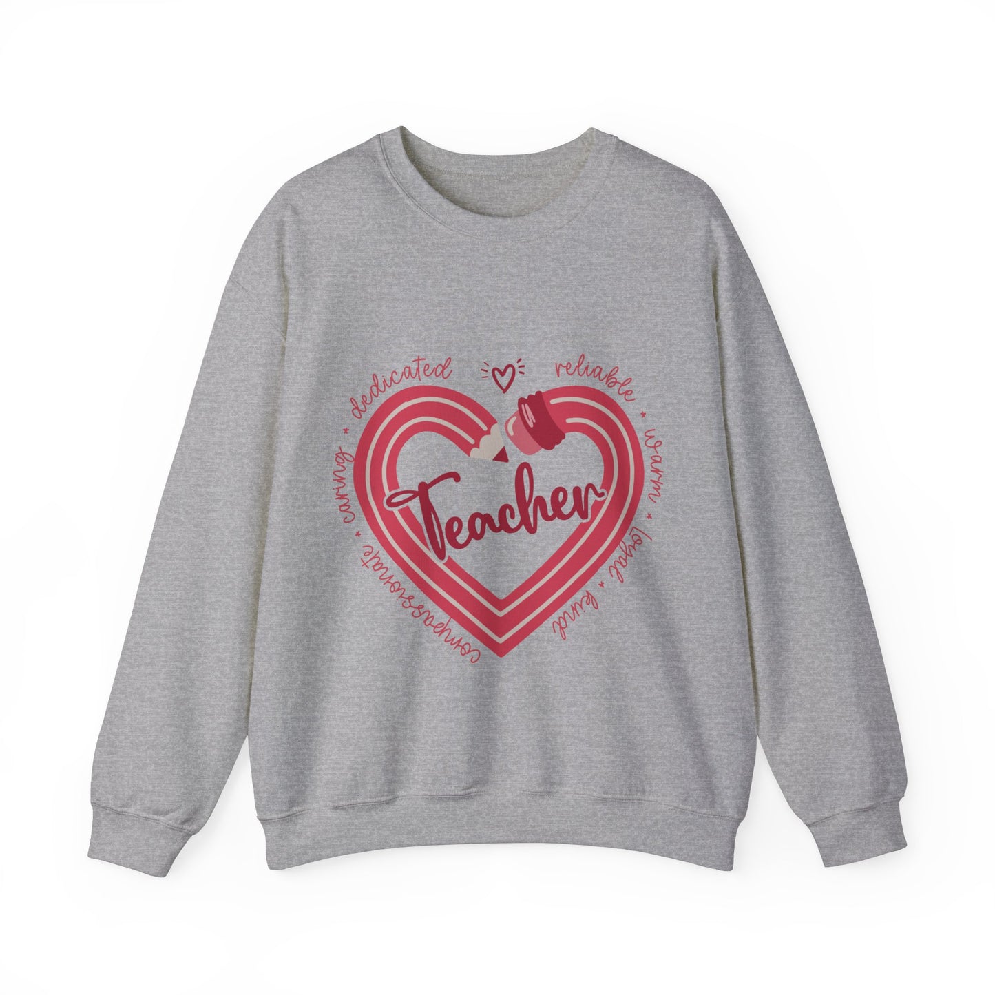 Teacher Heart Unisex Heavy Blend™ Crewneck Sweatshirt
