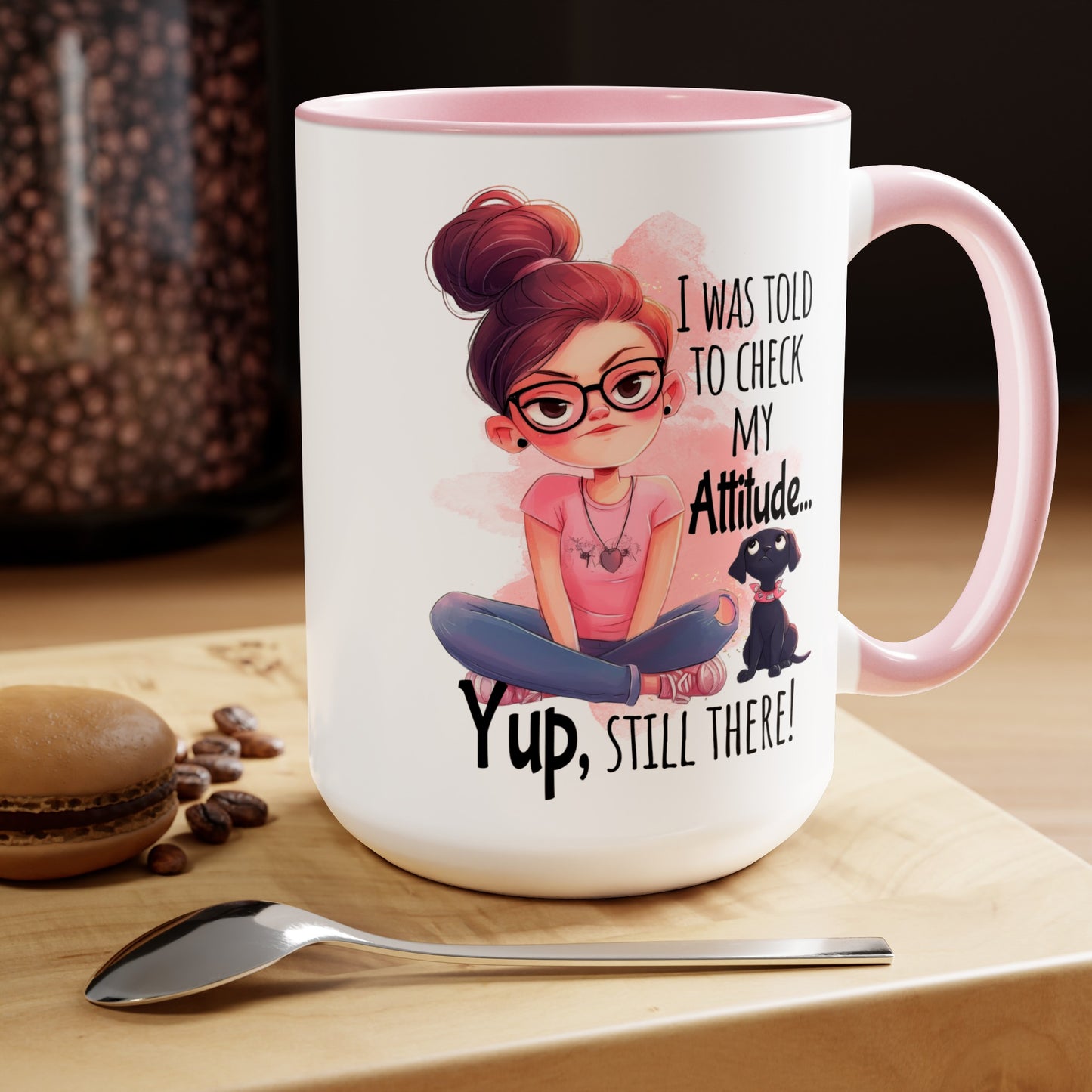Attitude Two-Tone Coffee Mugs, 15oz