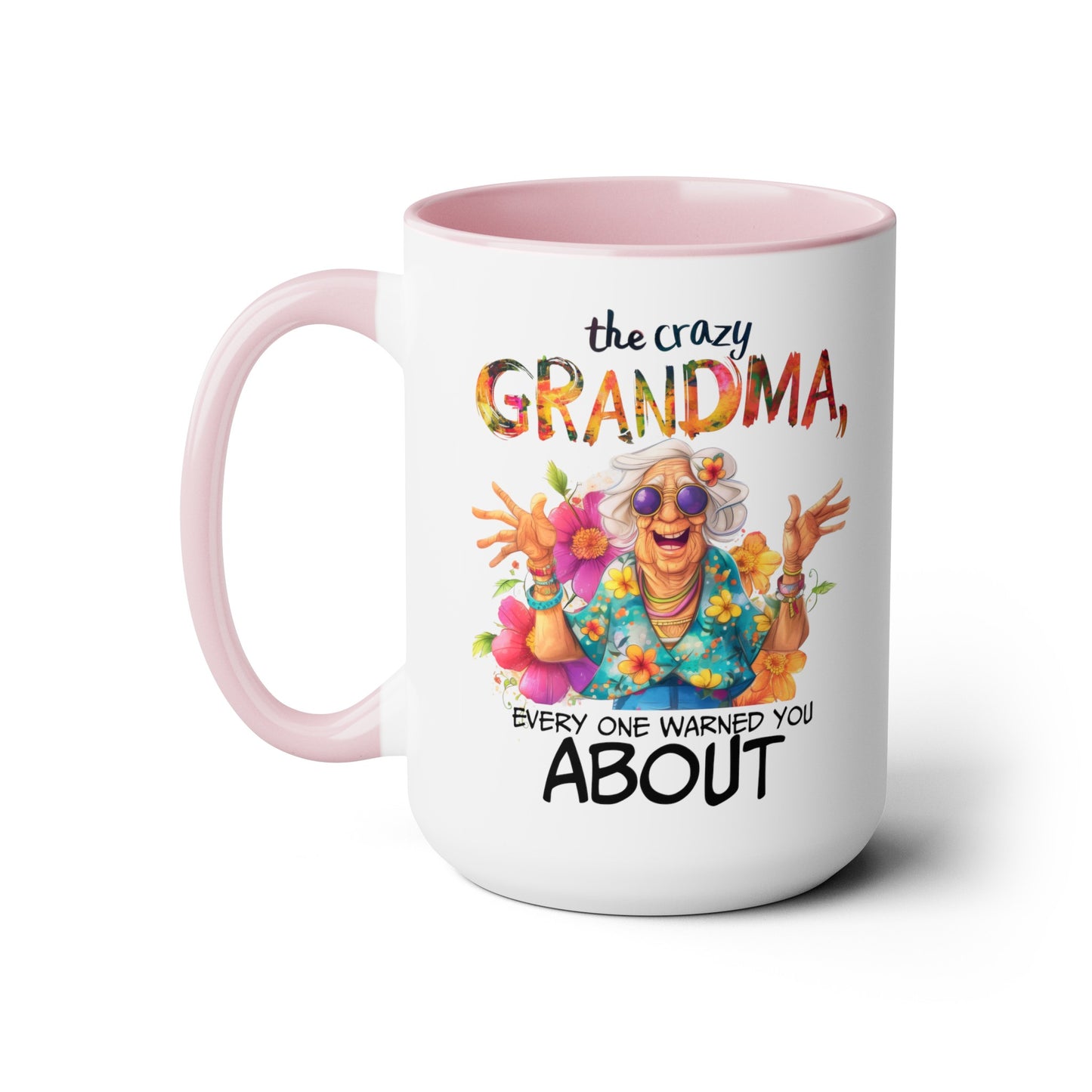 Crazy Grandma Two-Tone Coffee Mugs, 15oz
