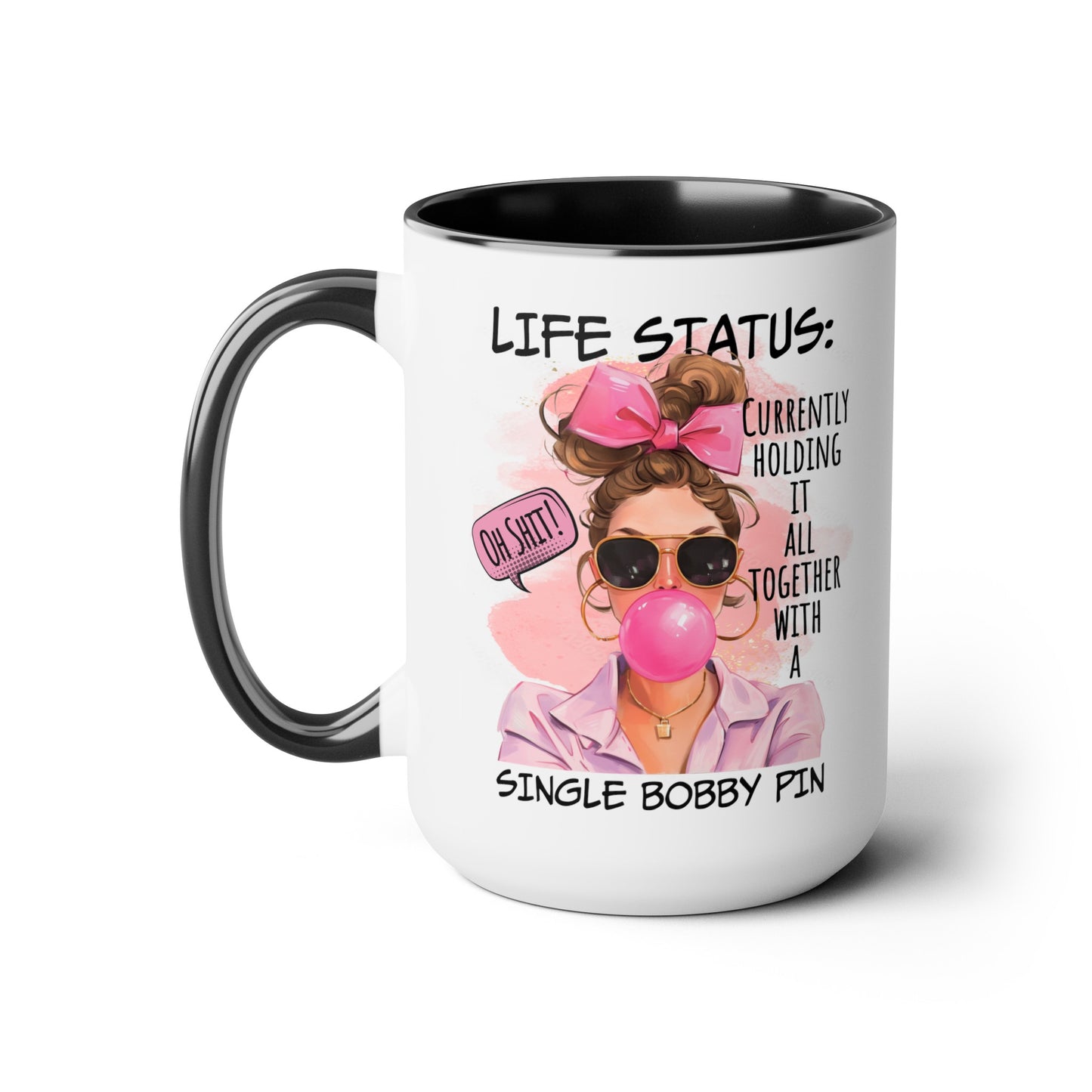 Life Status Two-Tone Coffee Mugs, 15oz